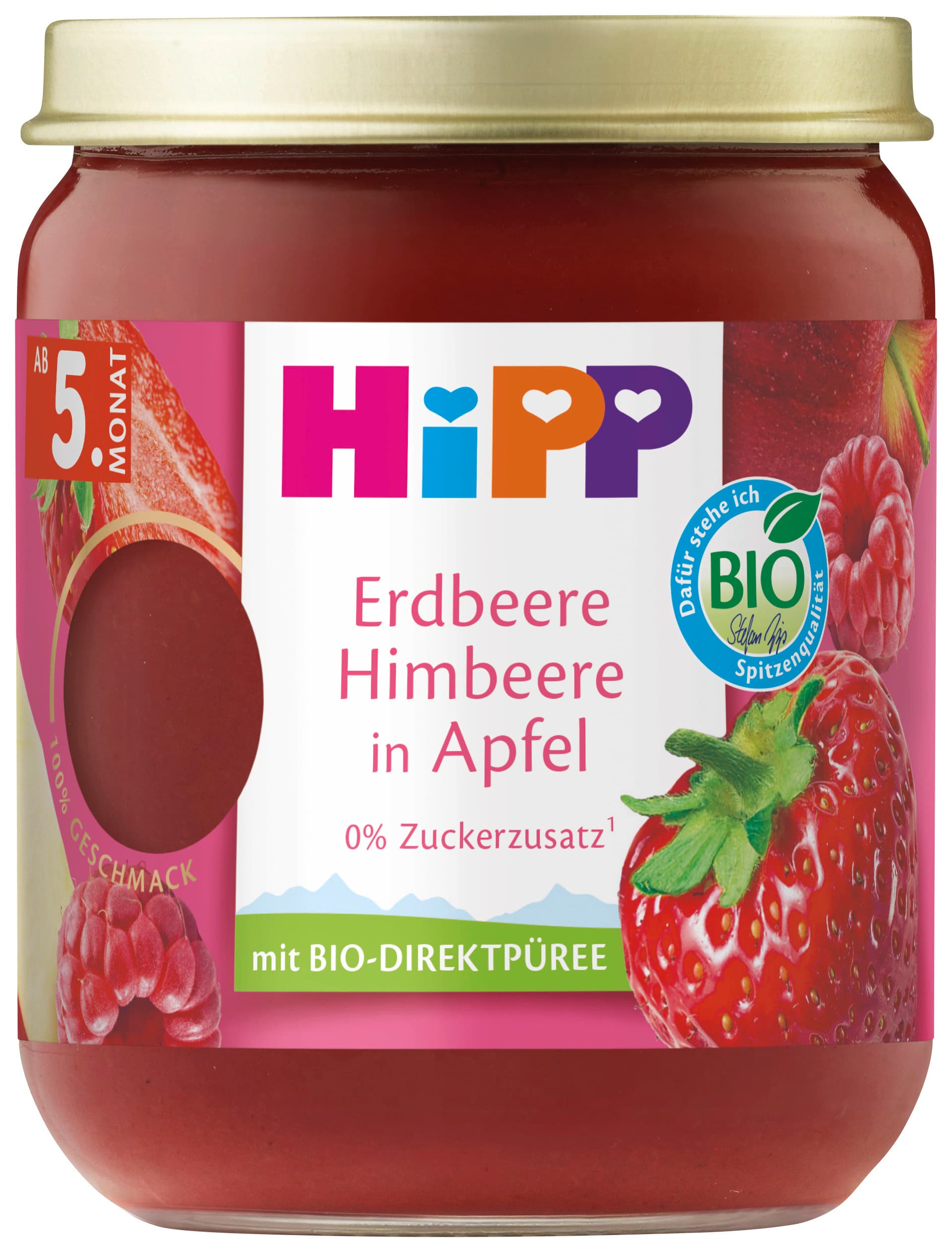 HiPP Premium Früchte: Bio Erdbeere Himbeere in Apfel
