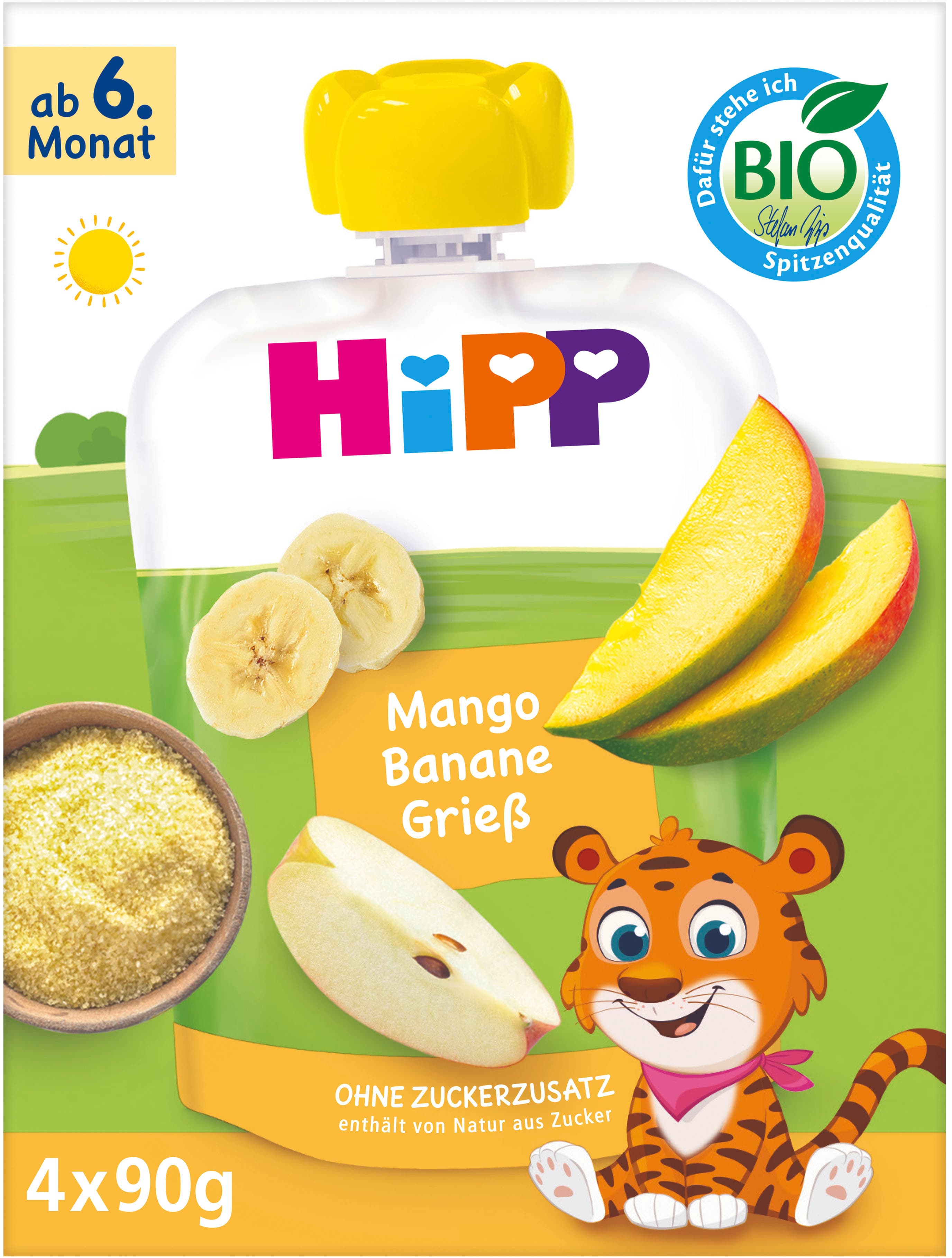 Hipp Bio Mango Banane Grieß Quetschbeutel