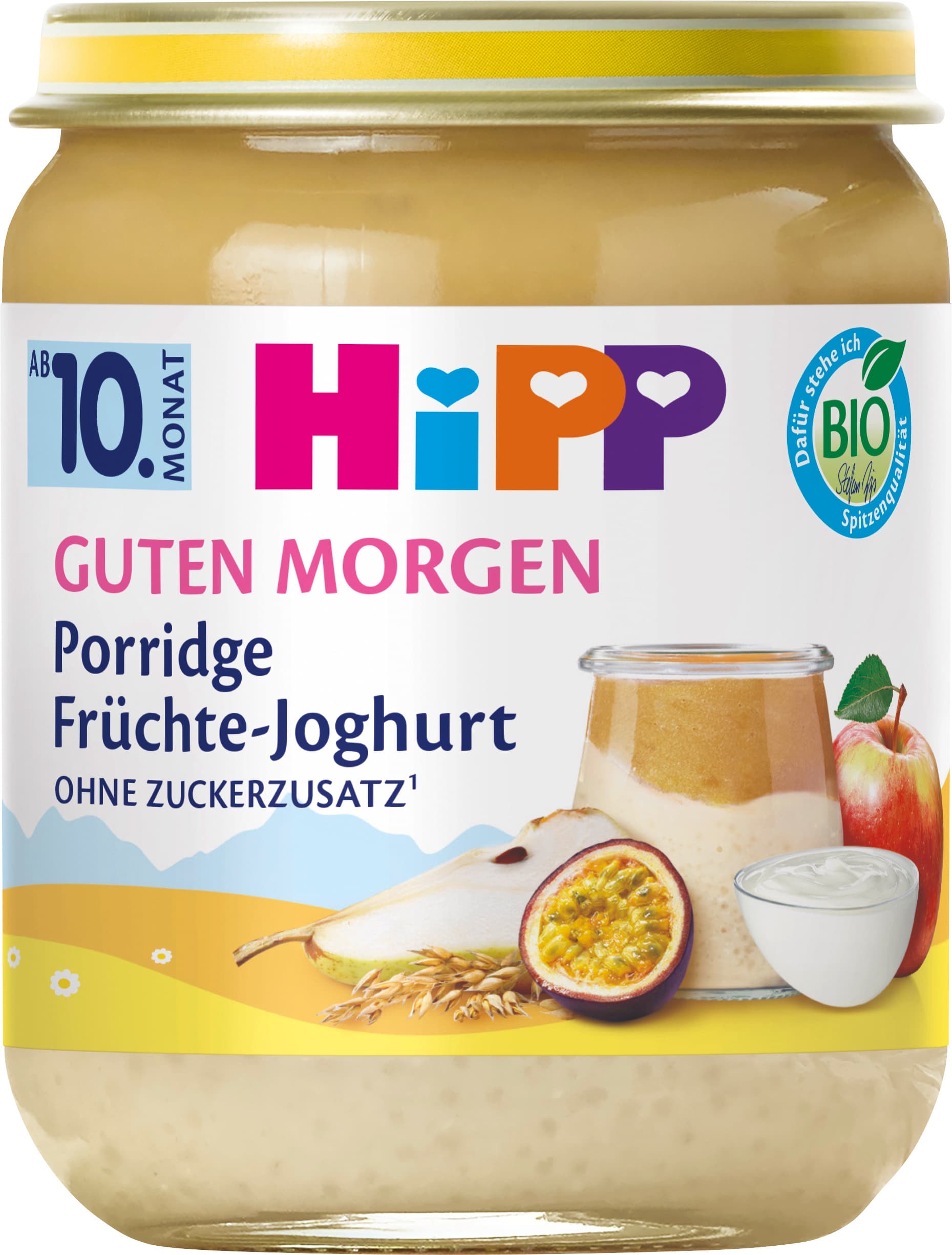 Hipp Guten Morgen Porridge Früchte-Joghurt Glässchen