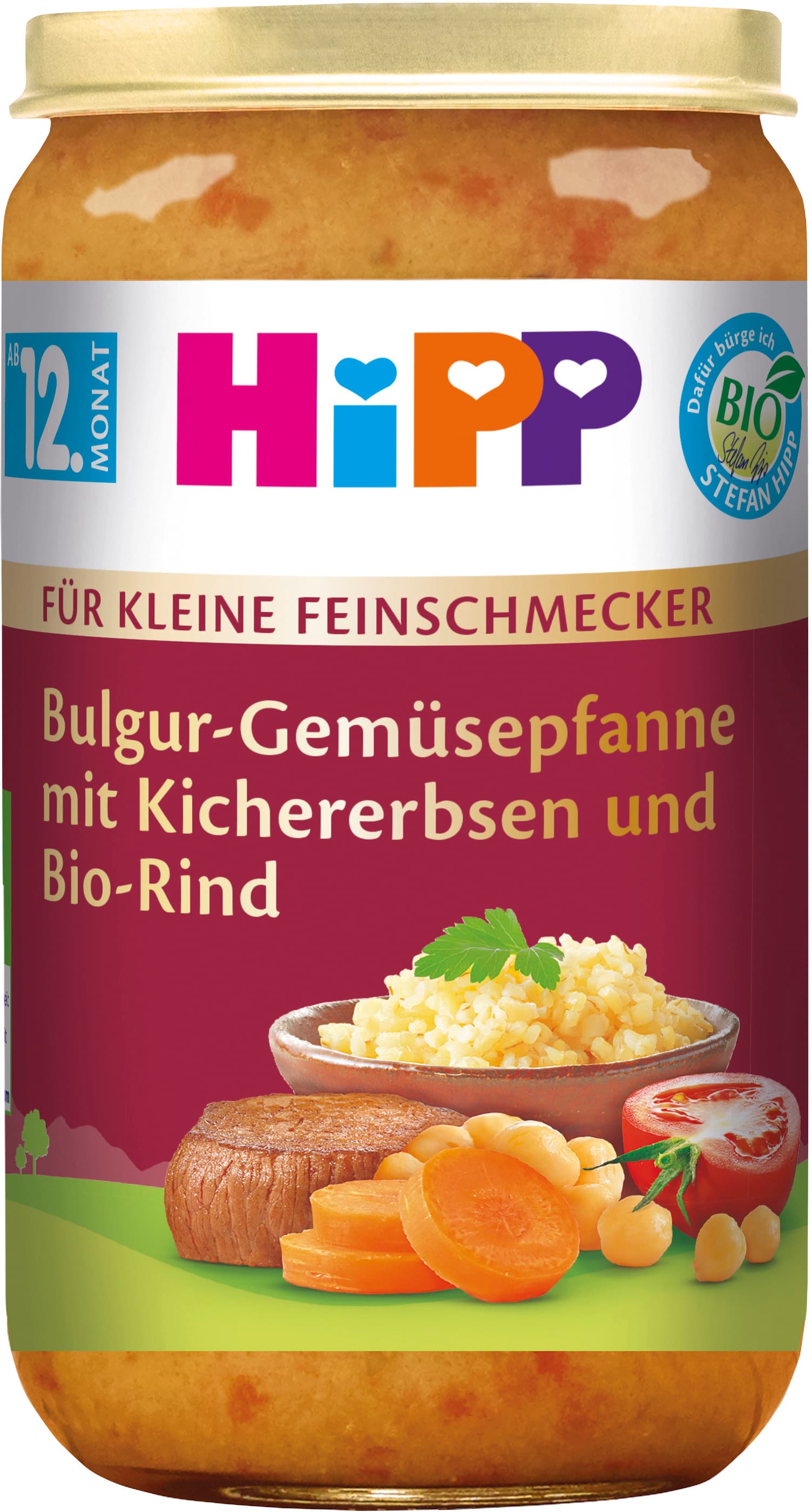 Hipp Bulgur-Gemüsepfanne mit Kichererbsen und Bio-Rind