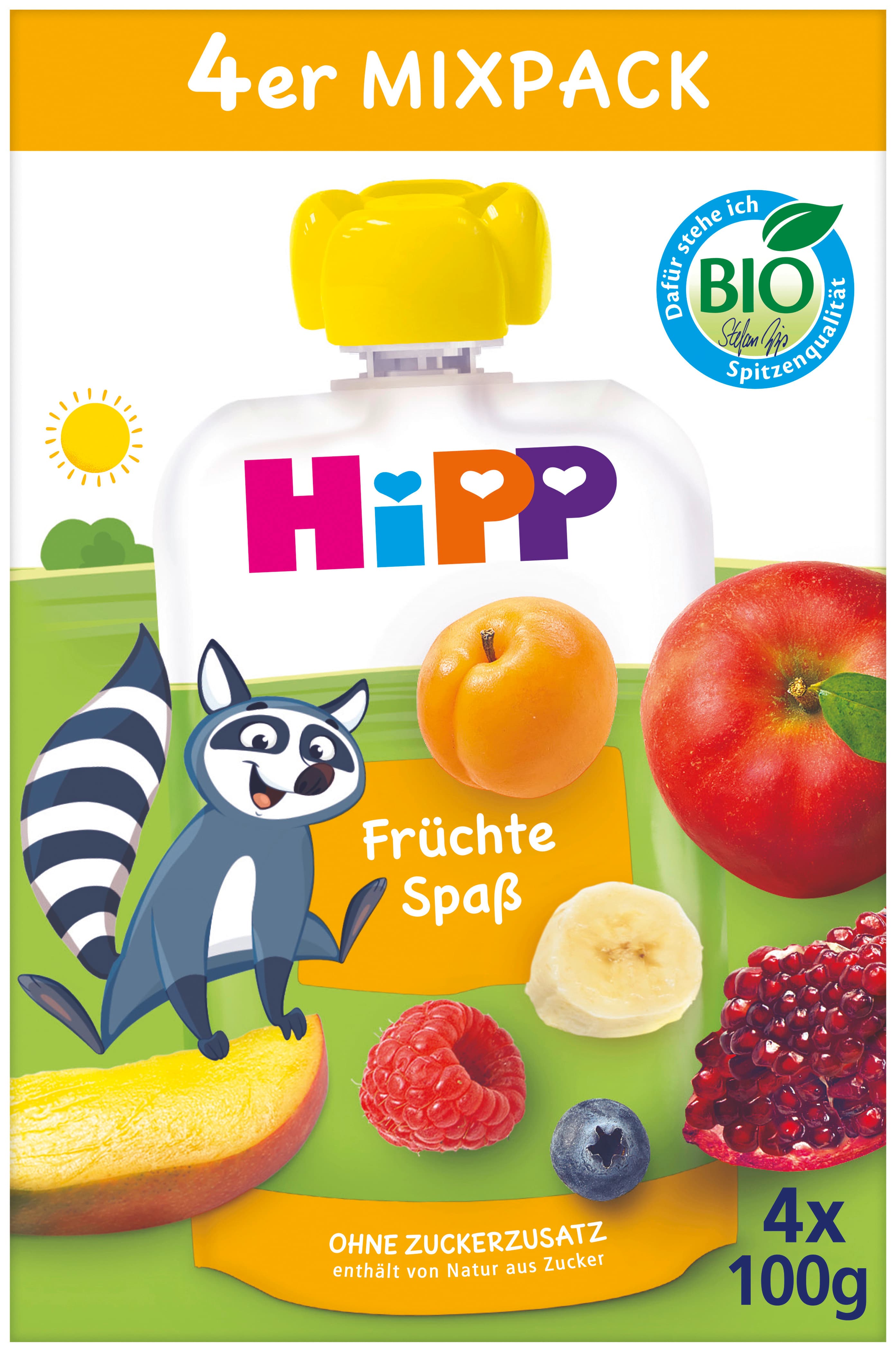 Hipp Früchte Spaß ohne Zuckerzusätze 4er Mixpack