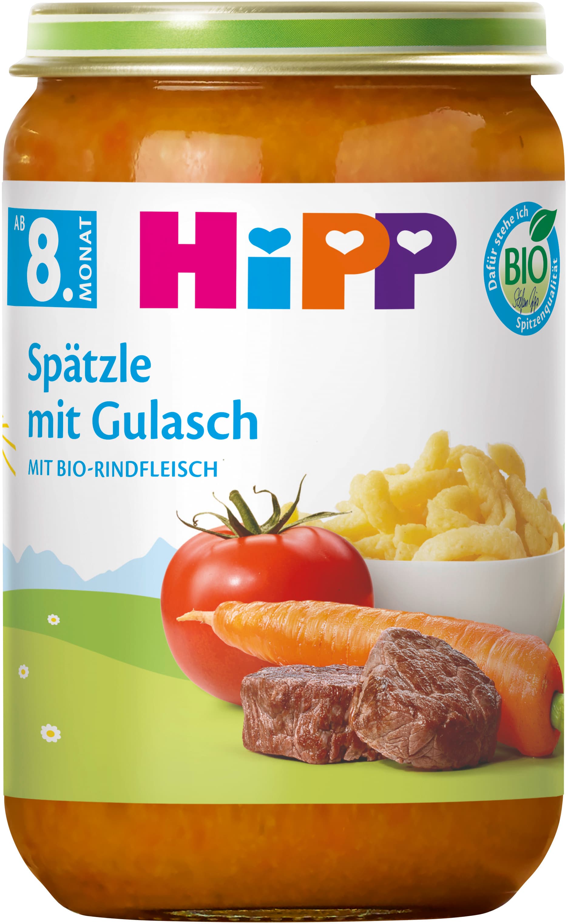 HiPP Bio Menüs Spätzle mit Gulasch
