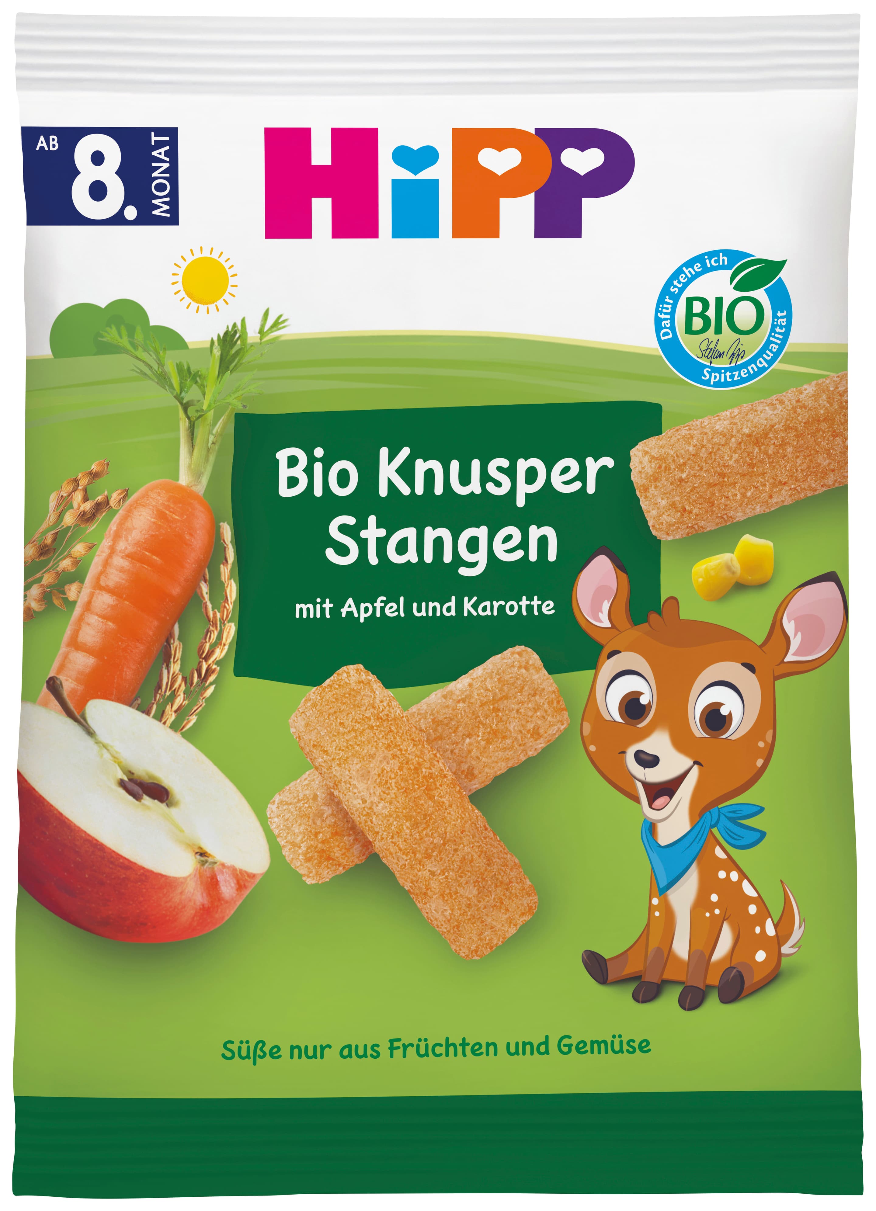 HiPP Bio Knusper Stangen Apfel Karotte