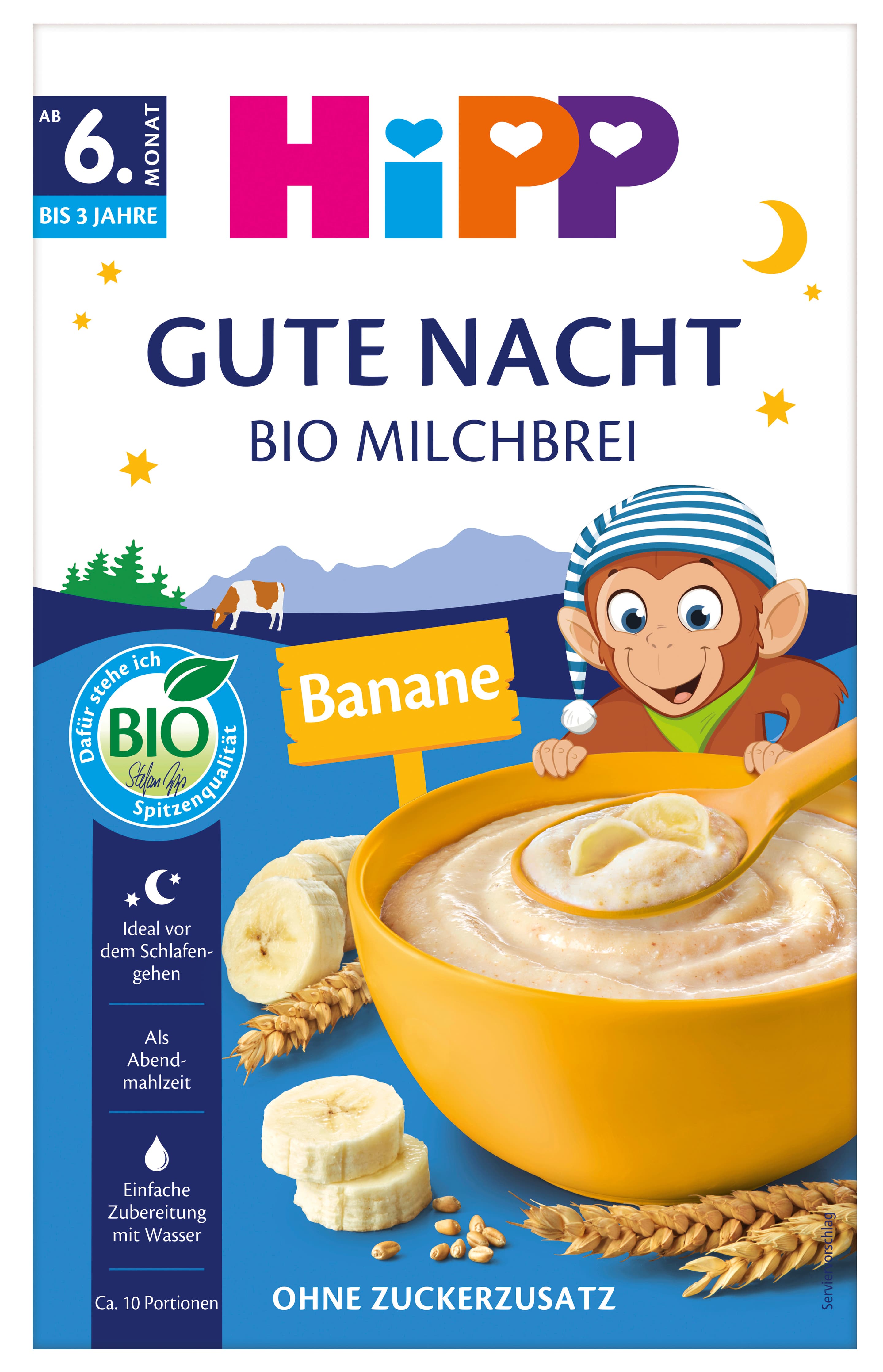 HiPP Milchbrei Gute-Nacht Grieß Banane
