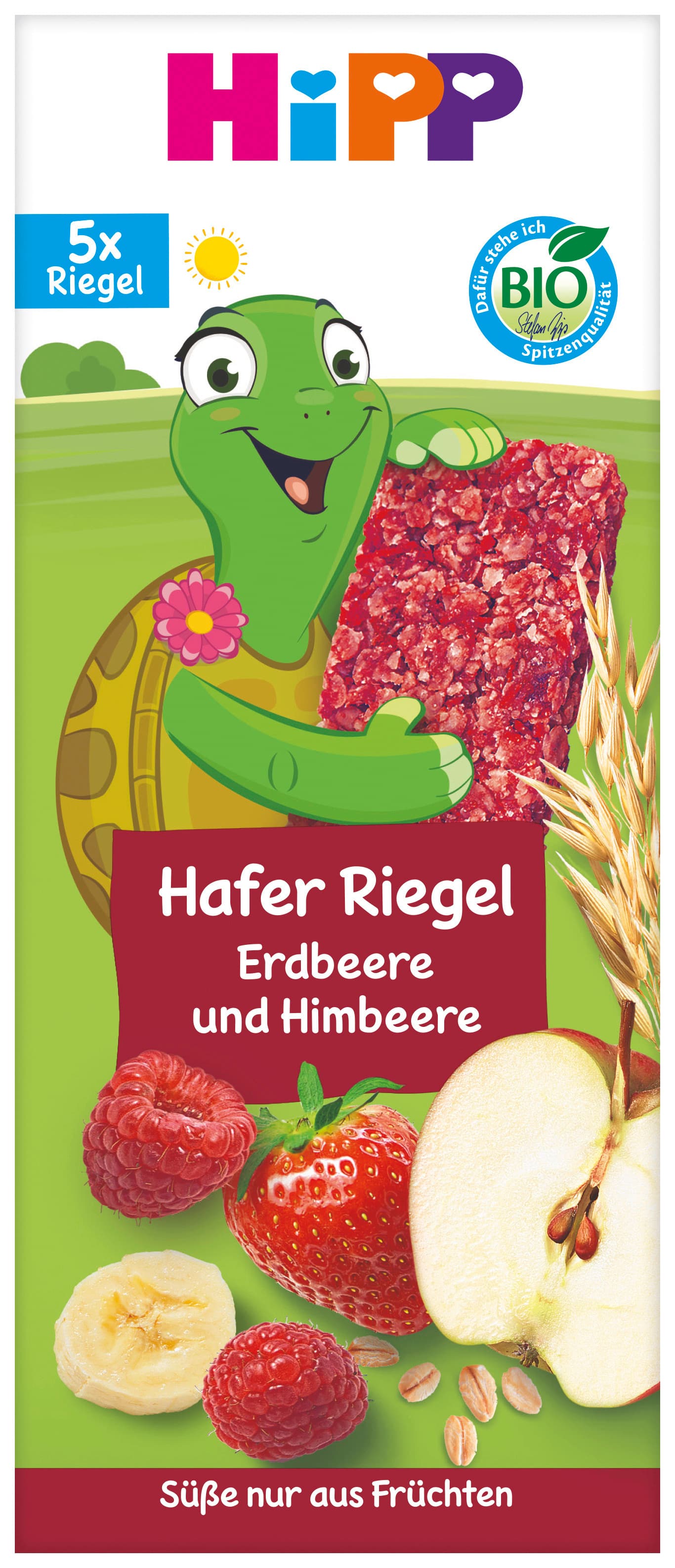 HiPP Bio Schildkröte Hafer Riegel Erdbeere und Himbeere