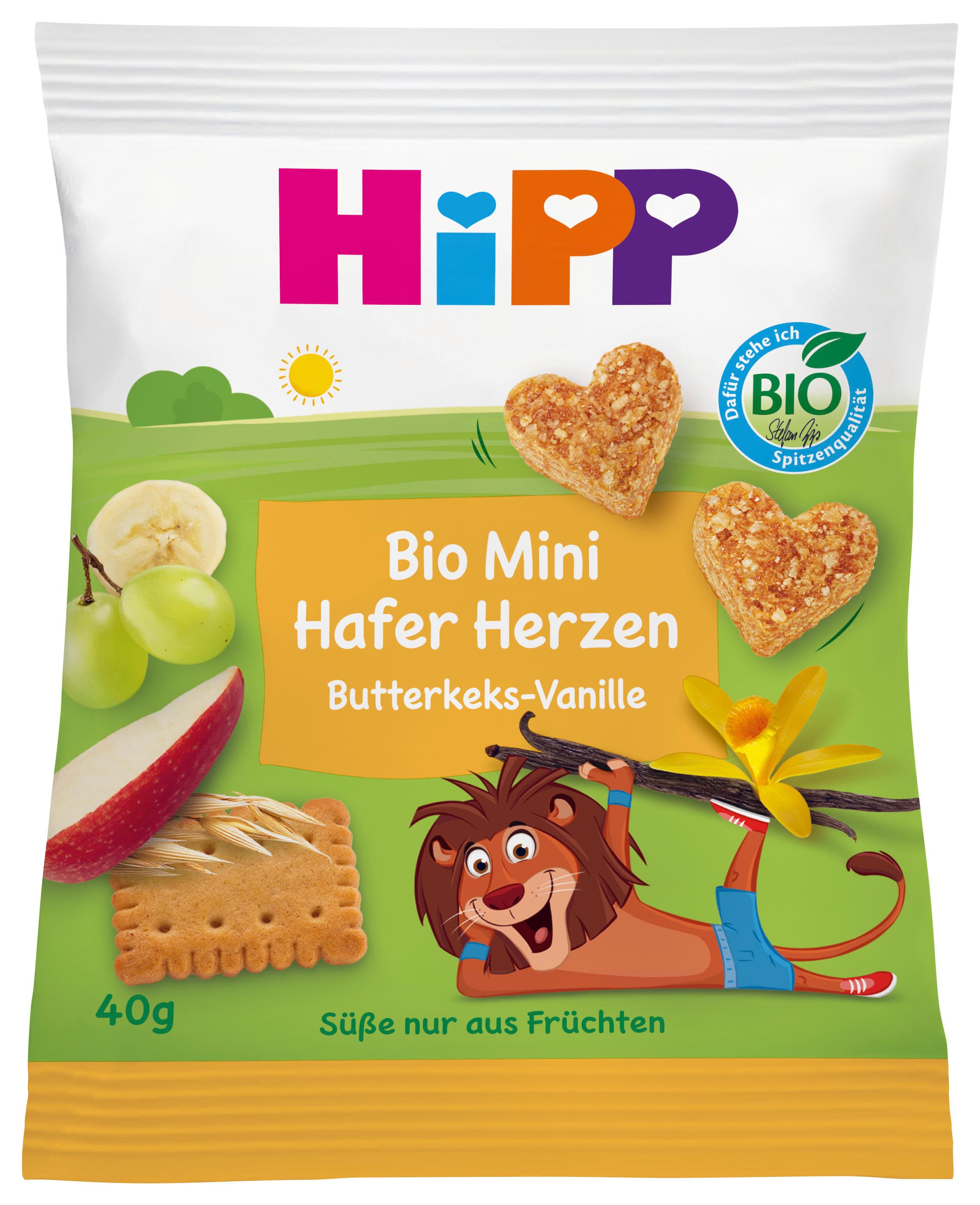 HiPP Bio Mini Zabszívek Vajas Keksz Vanília