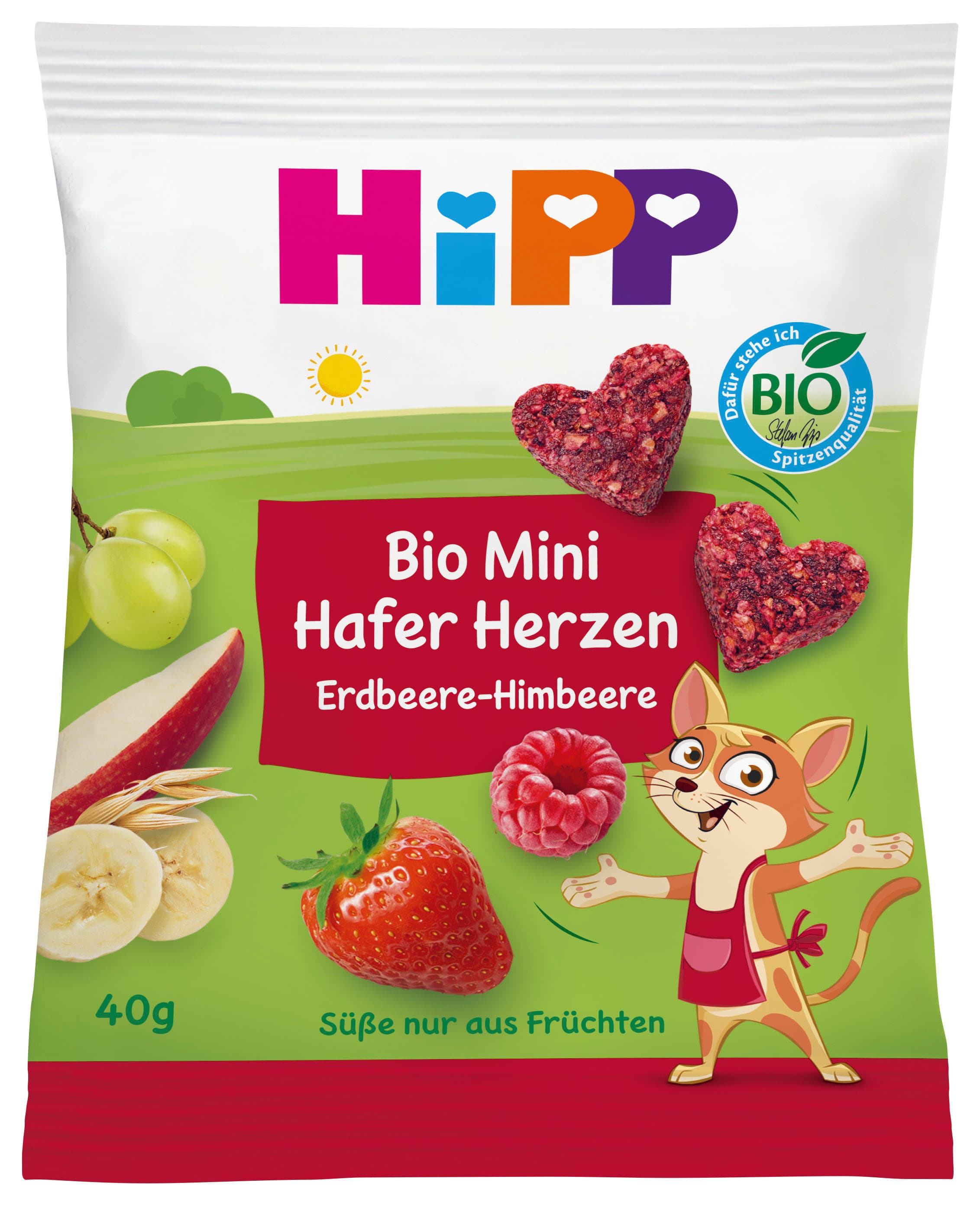 HiPP Bio Mini Hafer Herzen Erdbeere-Himbeere