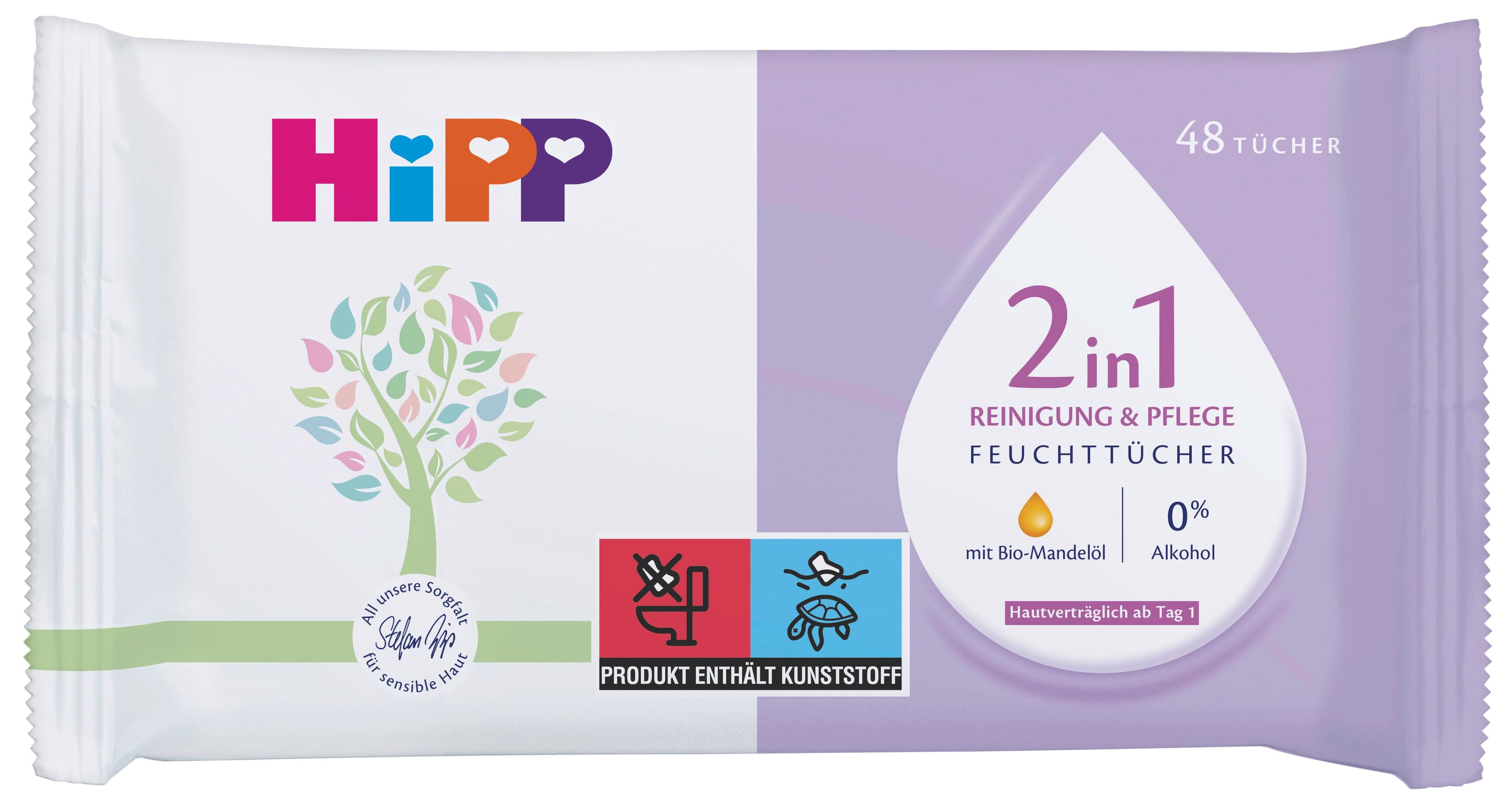 HiPP Zart Pflegend Feuchttücher, 5x48 Stück