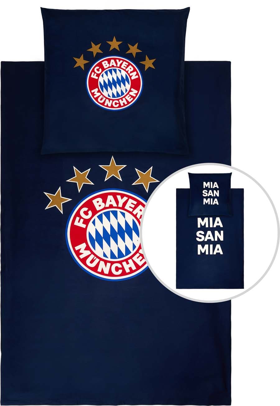 FC BAYERN MÜNCHEN Bettwäsche Glow in the dark 80x80cm, 135x200cm