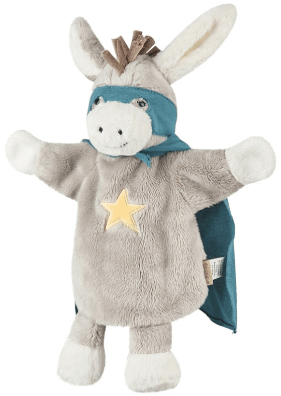 Sterntaler Handpuppe Superheld Emmi grau mit Cape und Maske