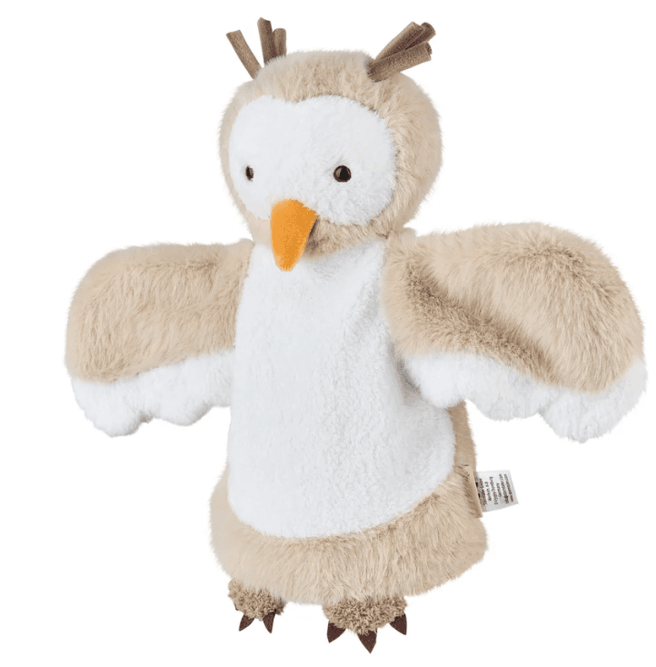 Sterntaler Handpuppe Eule braun, weiches Babyspielzeug ab Geburt