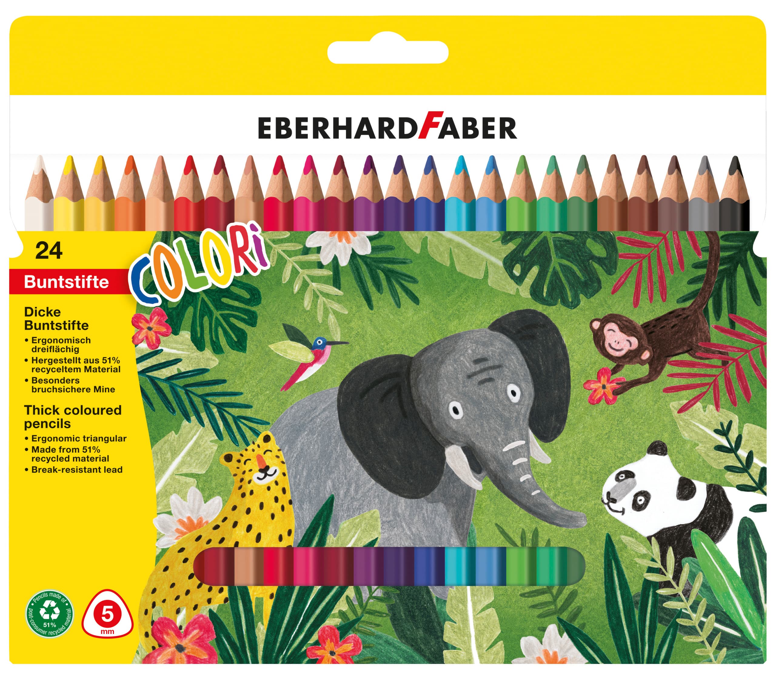 EBERHARD FABER Farbstift Colori Jumbo Dreikant 24 Farben