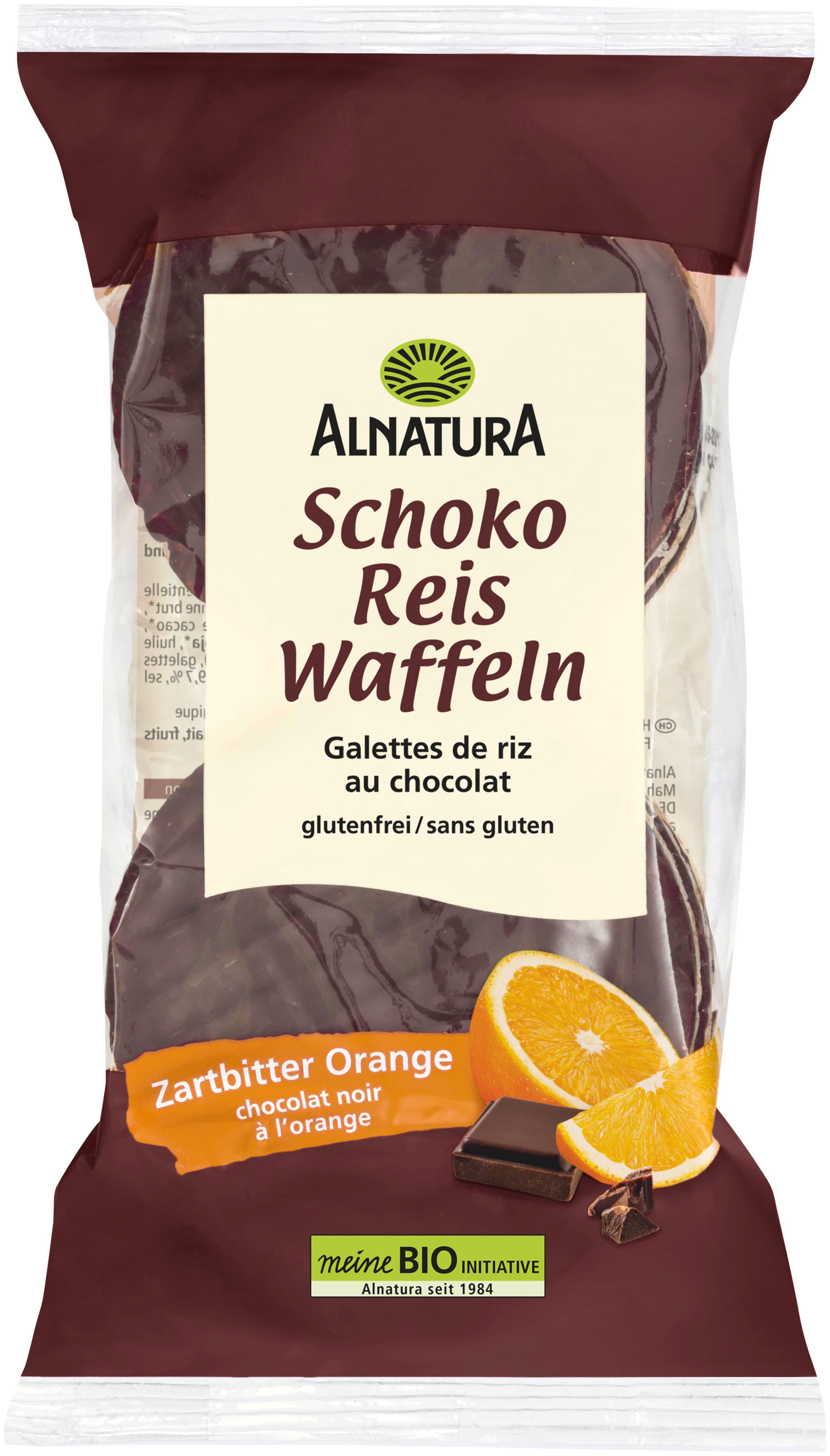 Alnatura Bio Reiswaffeln Zartbitter Orange