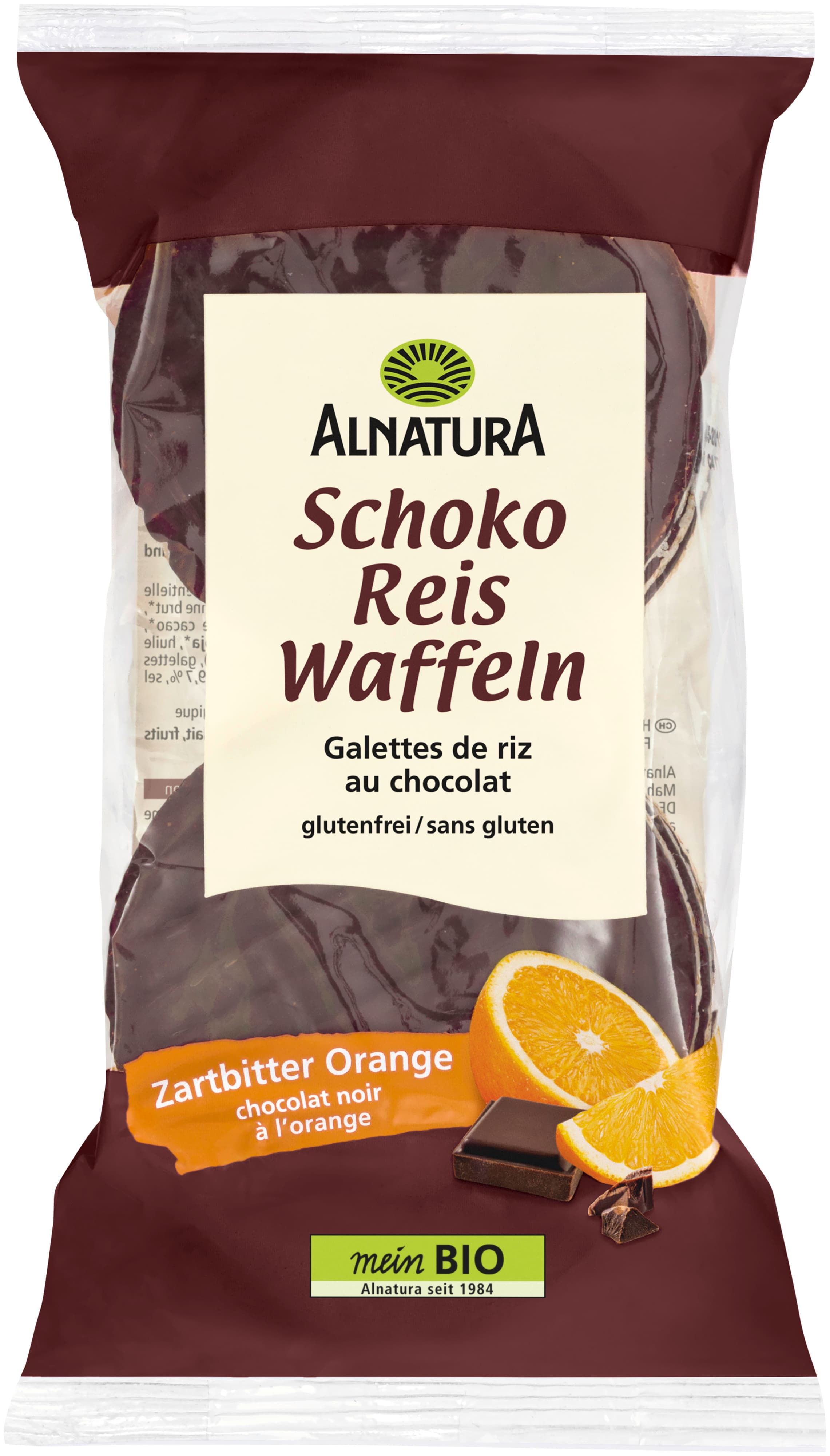 Alnatura Bio Reiswaffeln Zartbitter Orange