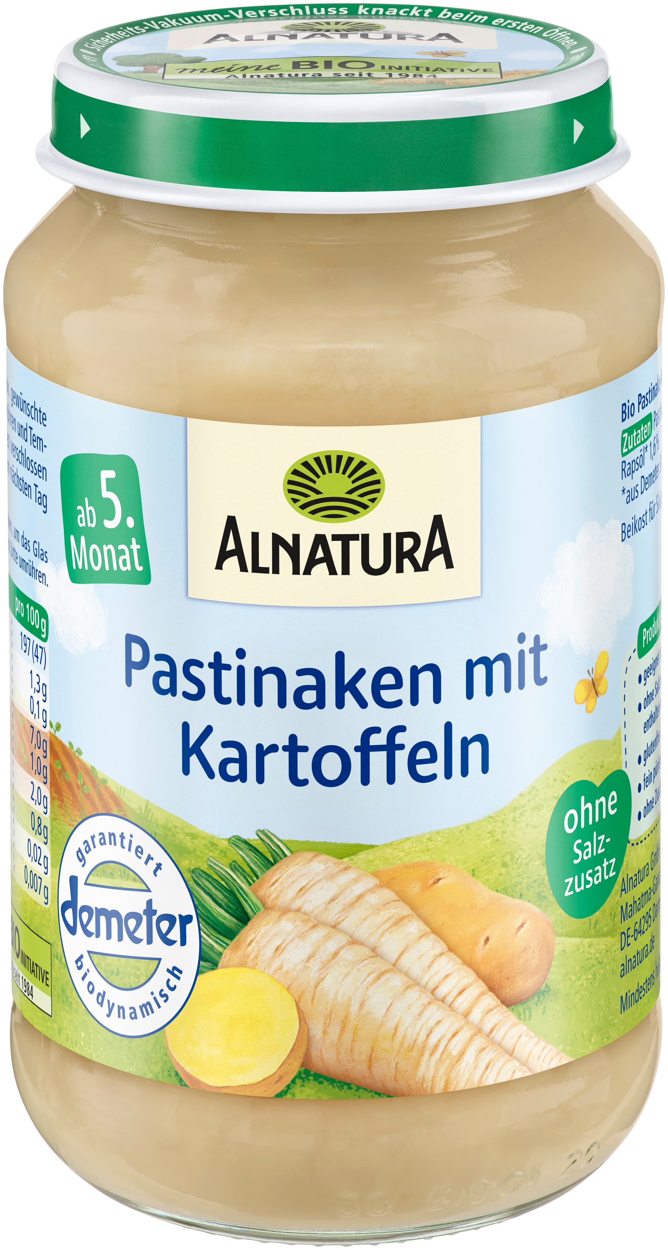 Alnatura Bio Pastinake-Kartoffel, Babygläschen (nach 4. Mon.)