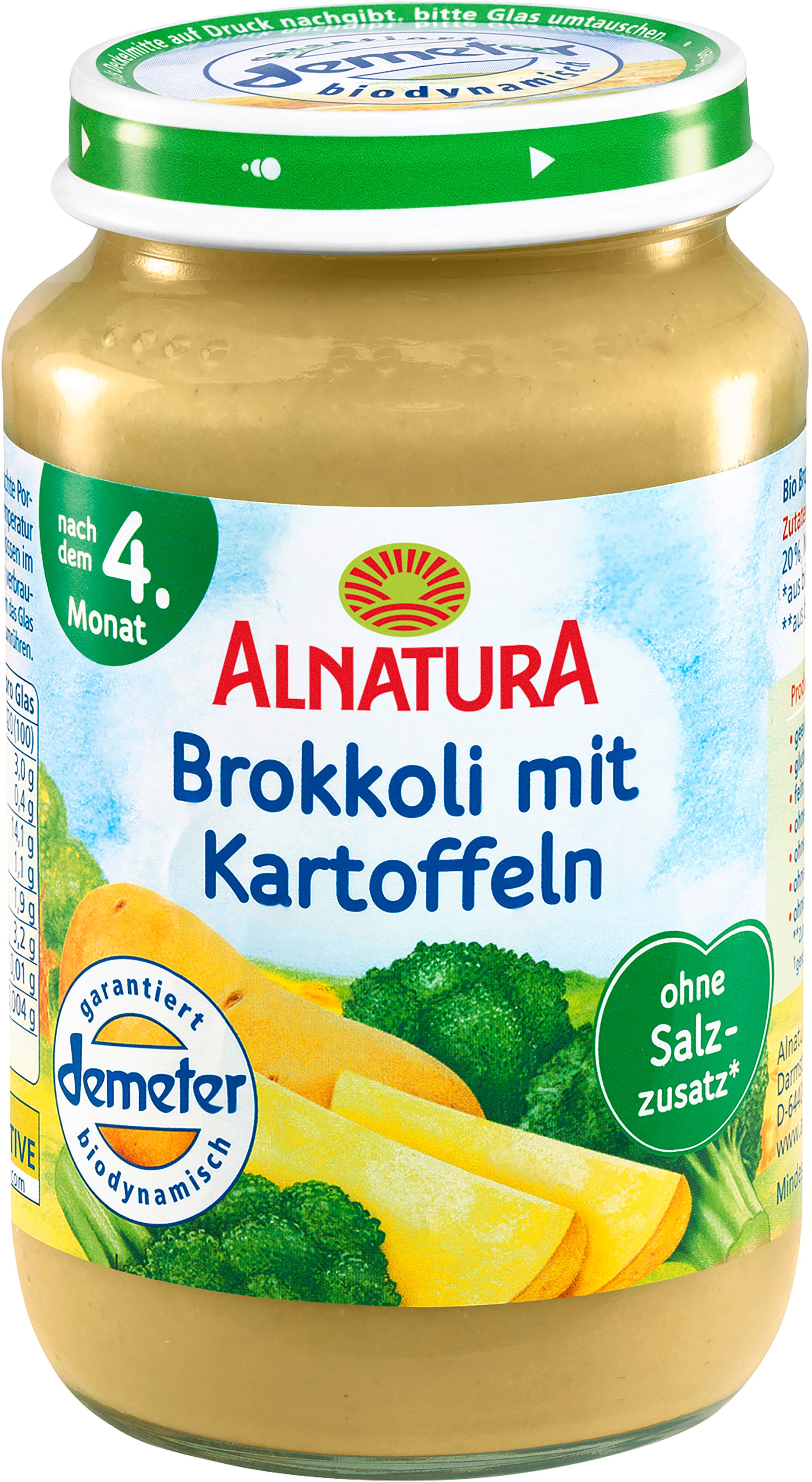 Alnatura Bio Brokkoli mit Kartoffeln Babygläschen