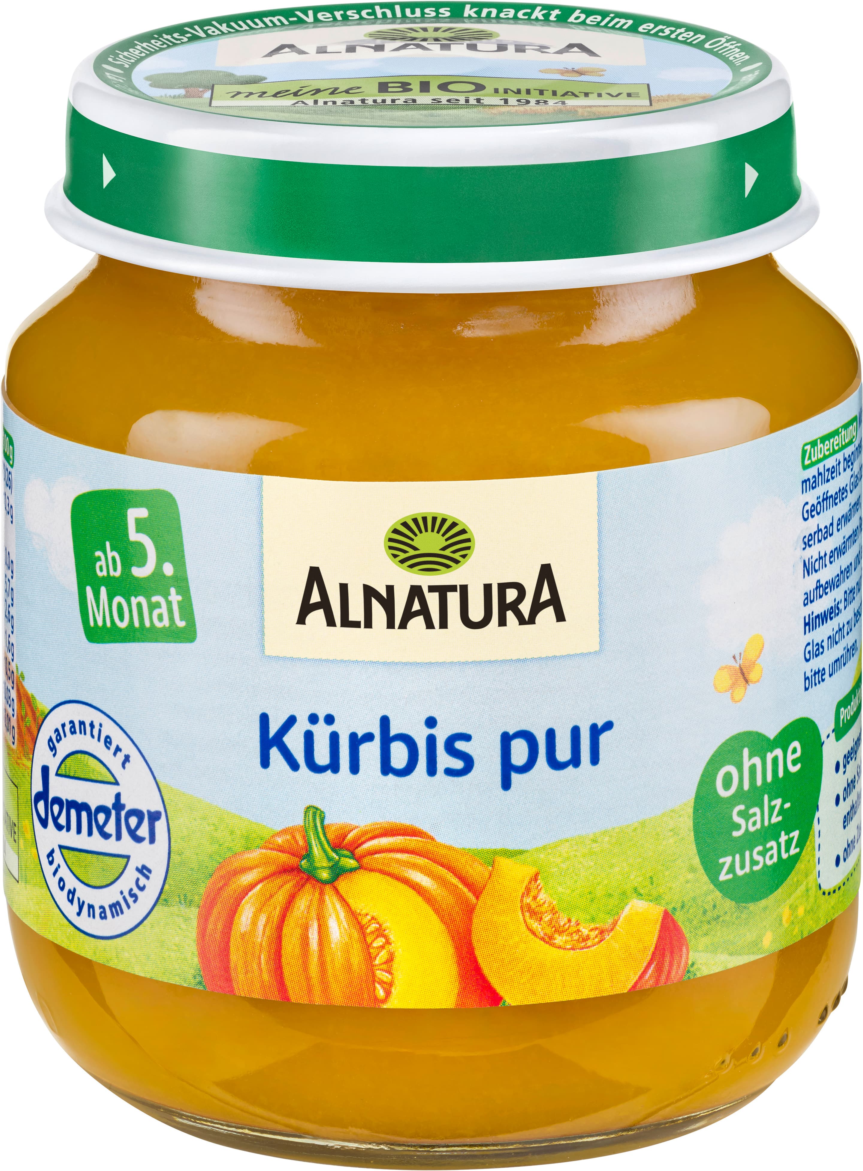Alnatura Bio Kürbis pur, Babygläschen (nach 4. Mon.)