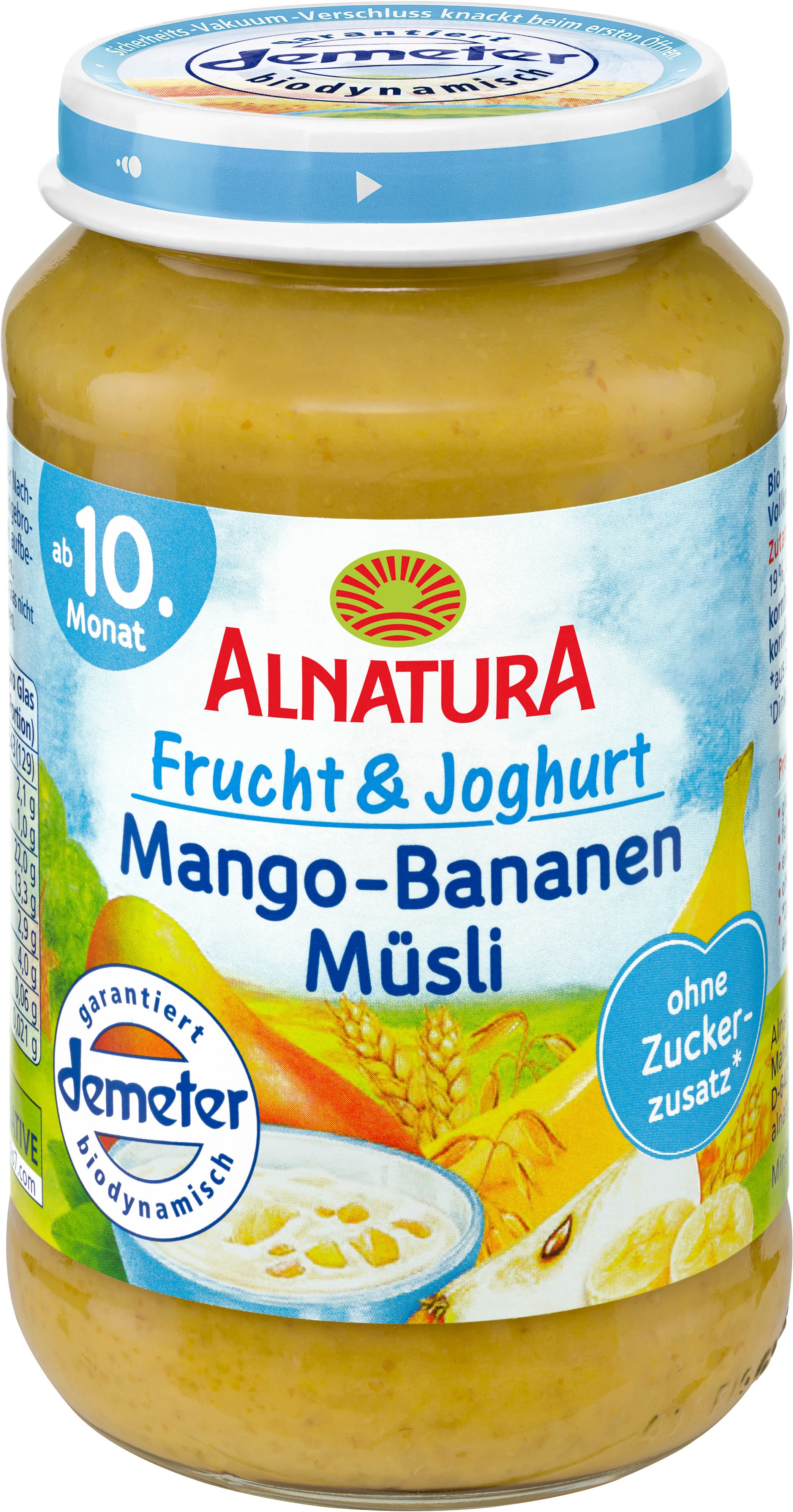 Alnatura Bio Frucht & Joghurt: Mango-Bananen-Müsli, Babygläschen (ab 10. Mon.)
