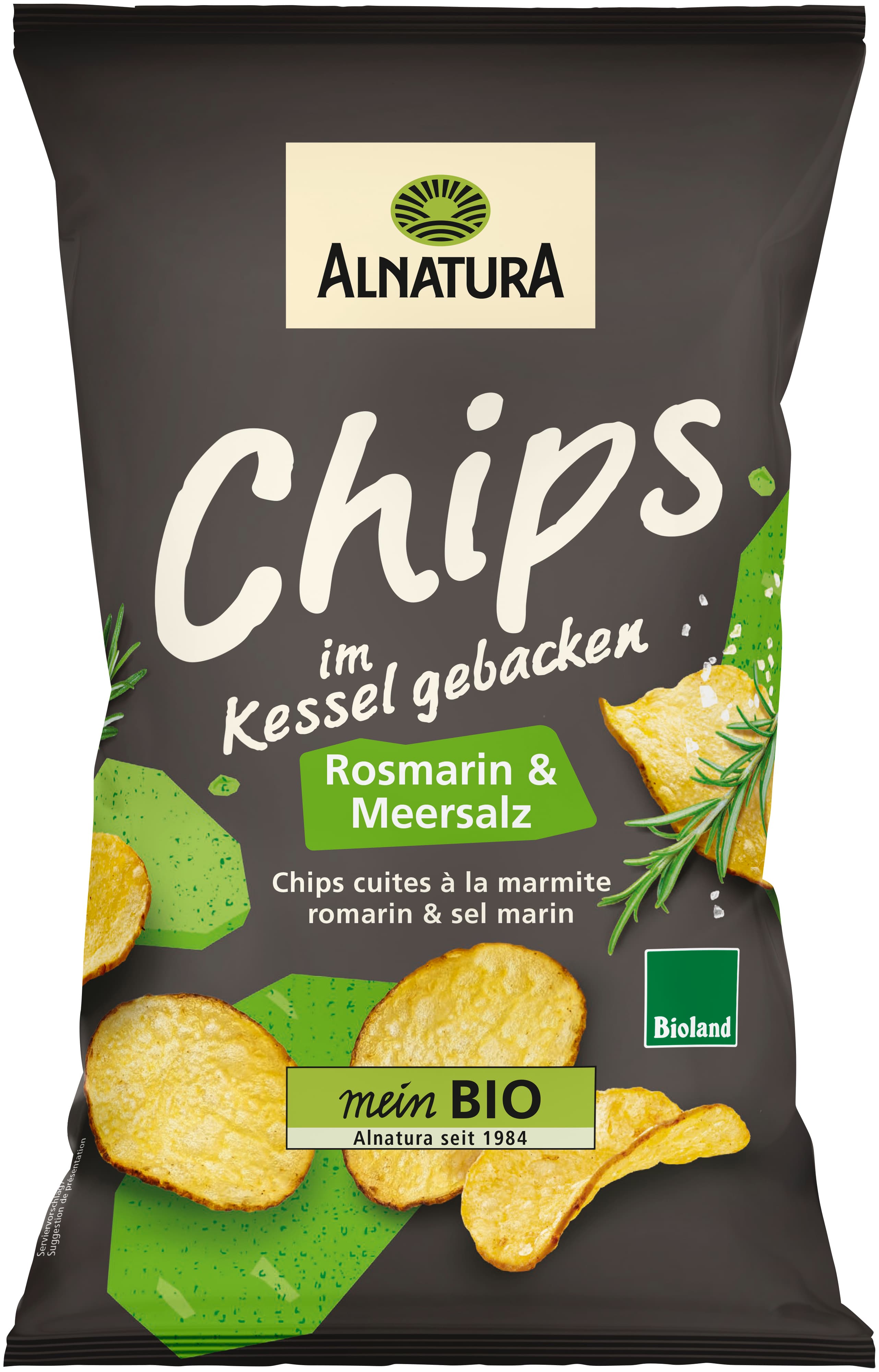 Alnatura Bioland-Chips im Kessel gebacken Rosmarin & Meersalz