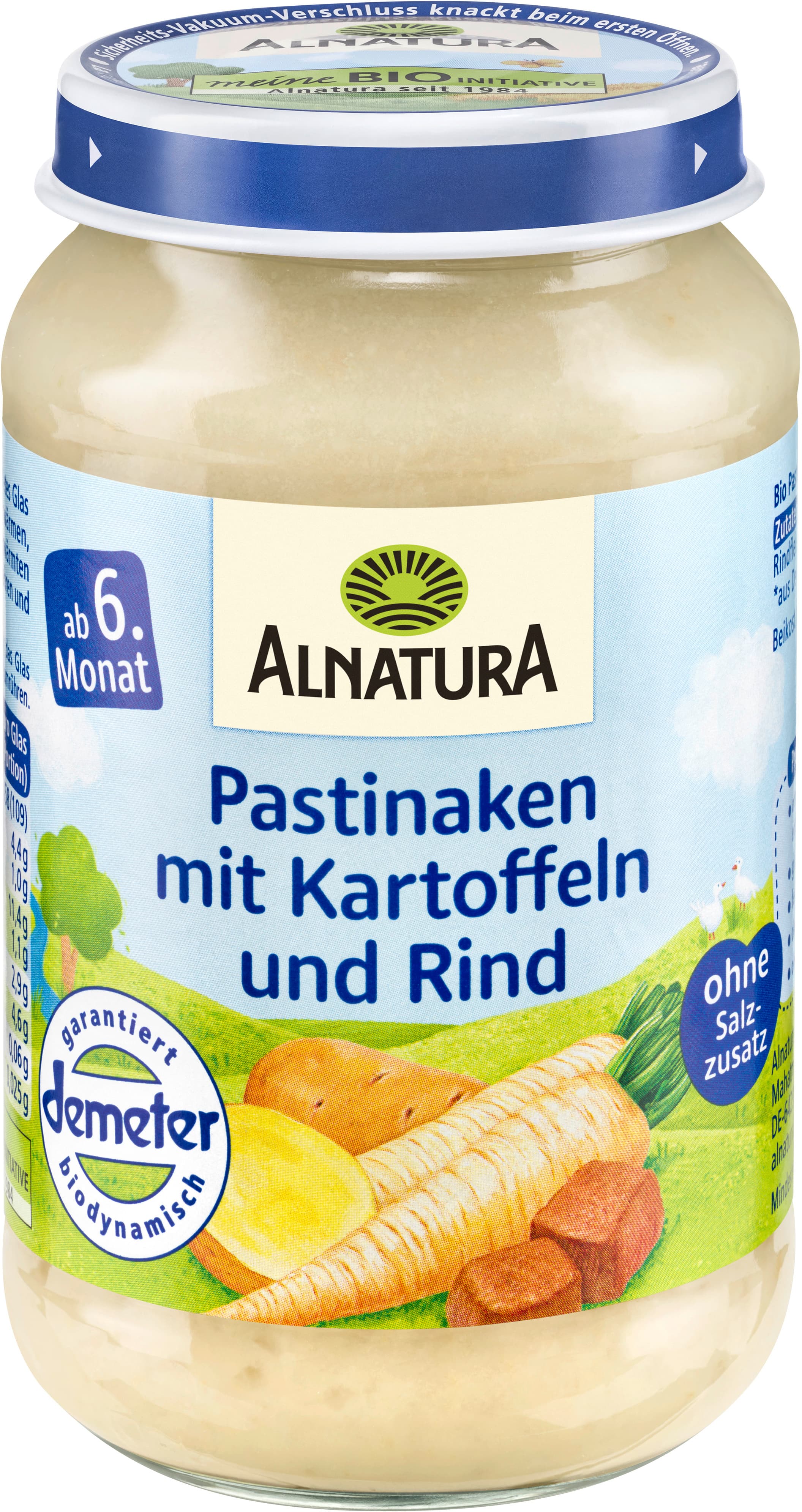 Alnatura Bio Pastinake-Kartoffel-Rind, Babygläschen (ab 6. Mon.)