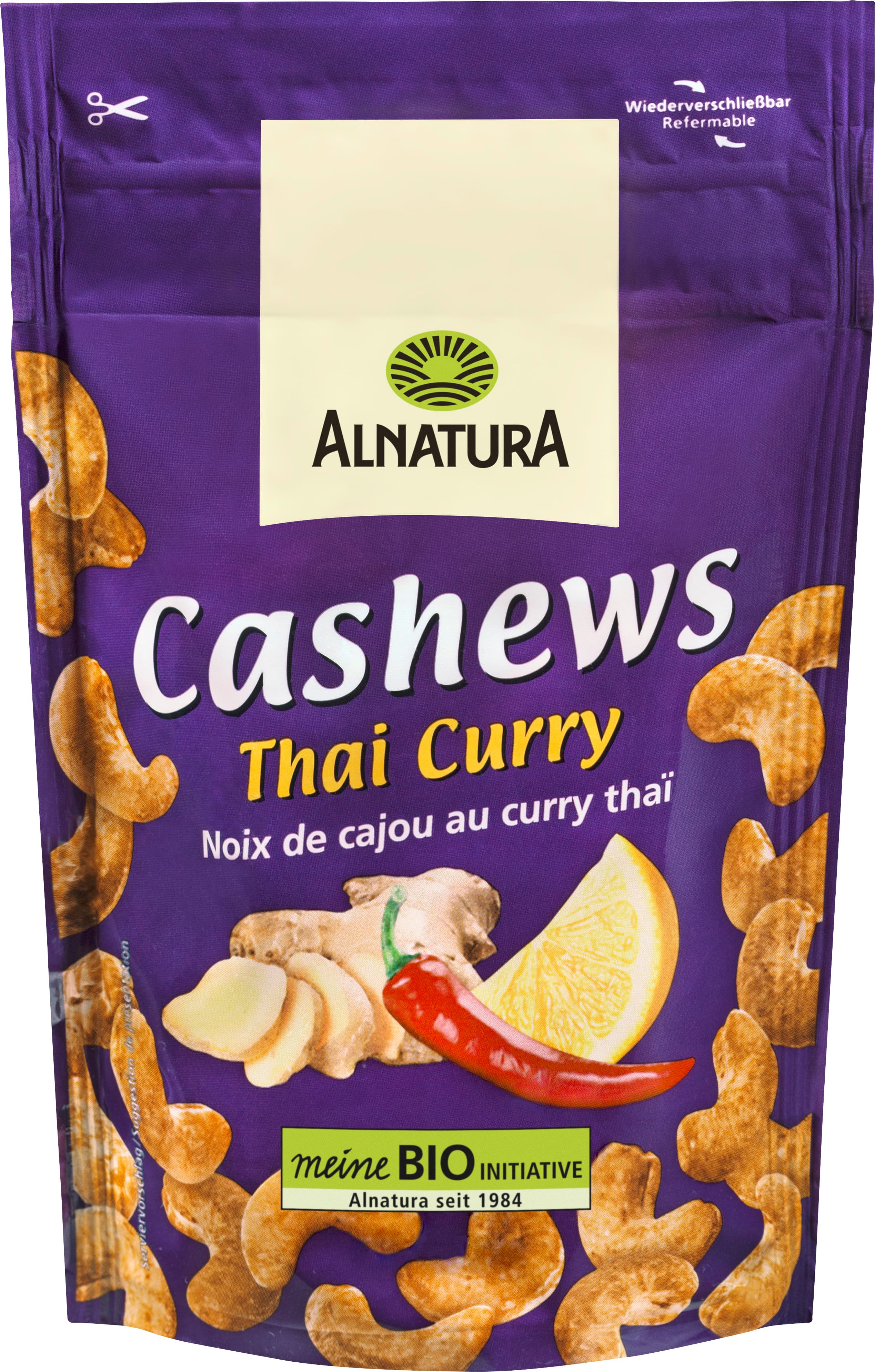 Anacardos orgánicos Alnatura, curry tailandés, tostados