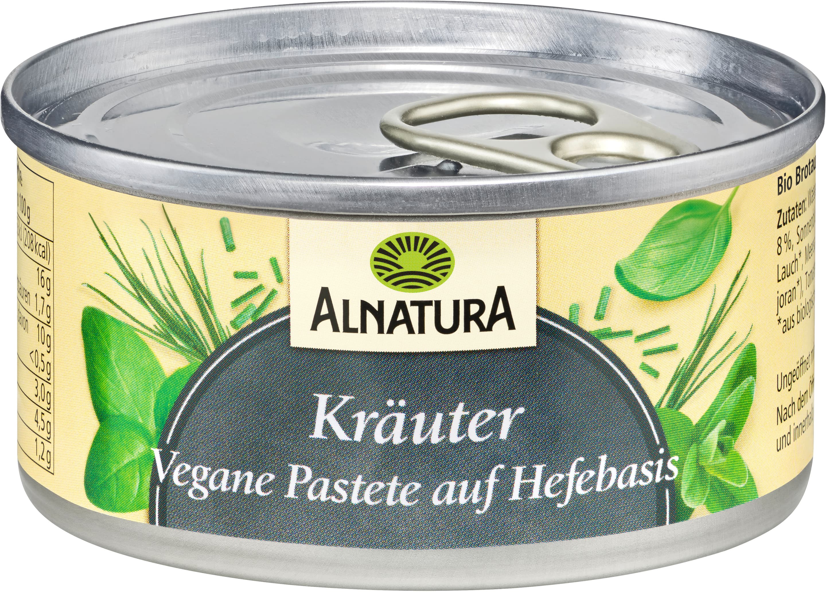 Paté de hierbas vegano orgánico Alnatura a base de levadura