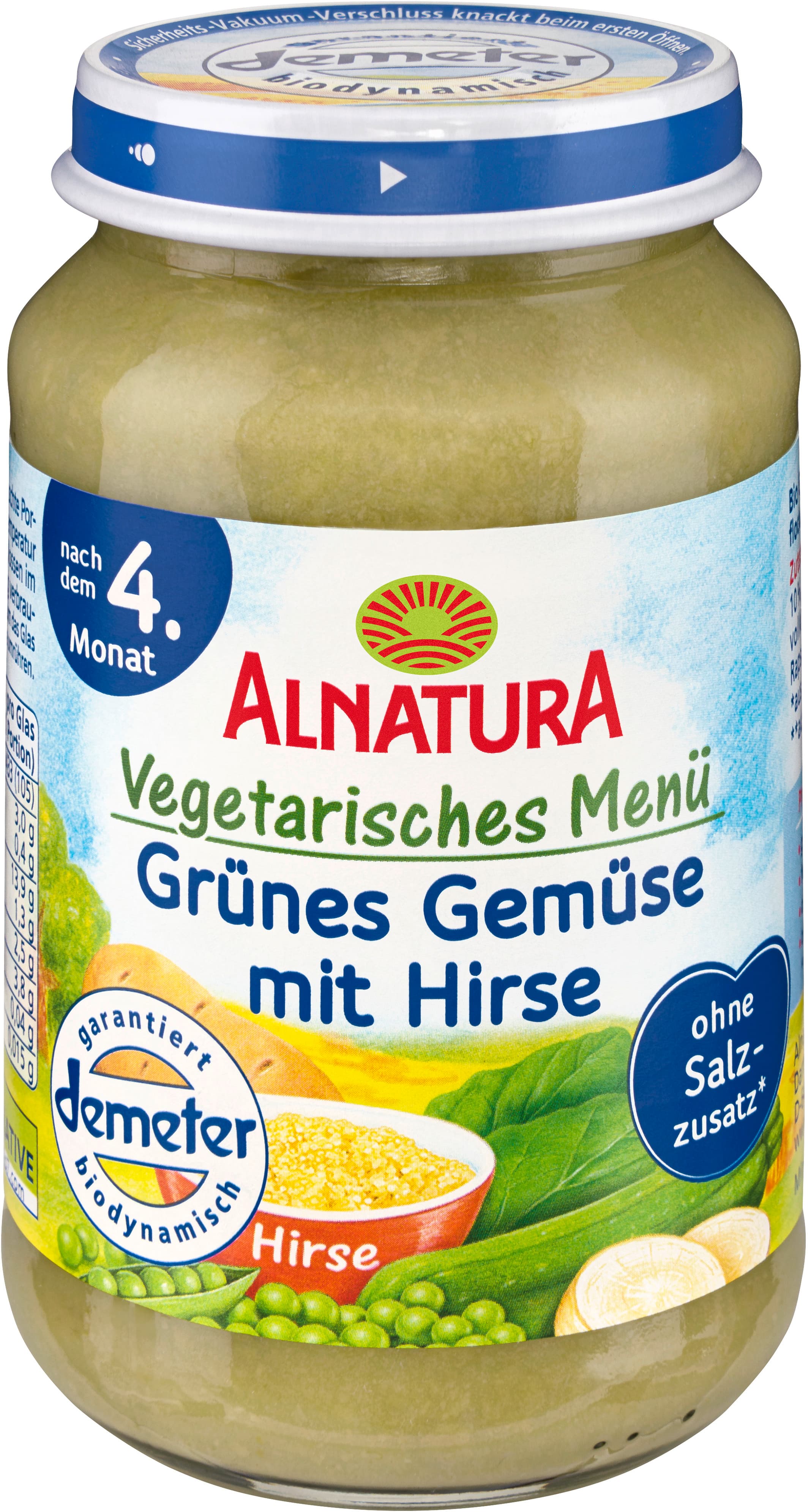 Alnatura Bio Grünes Gemüse mit Hirse Babygläschen