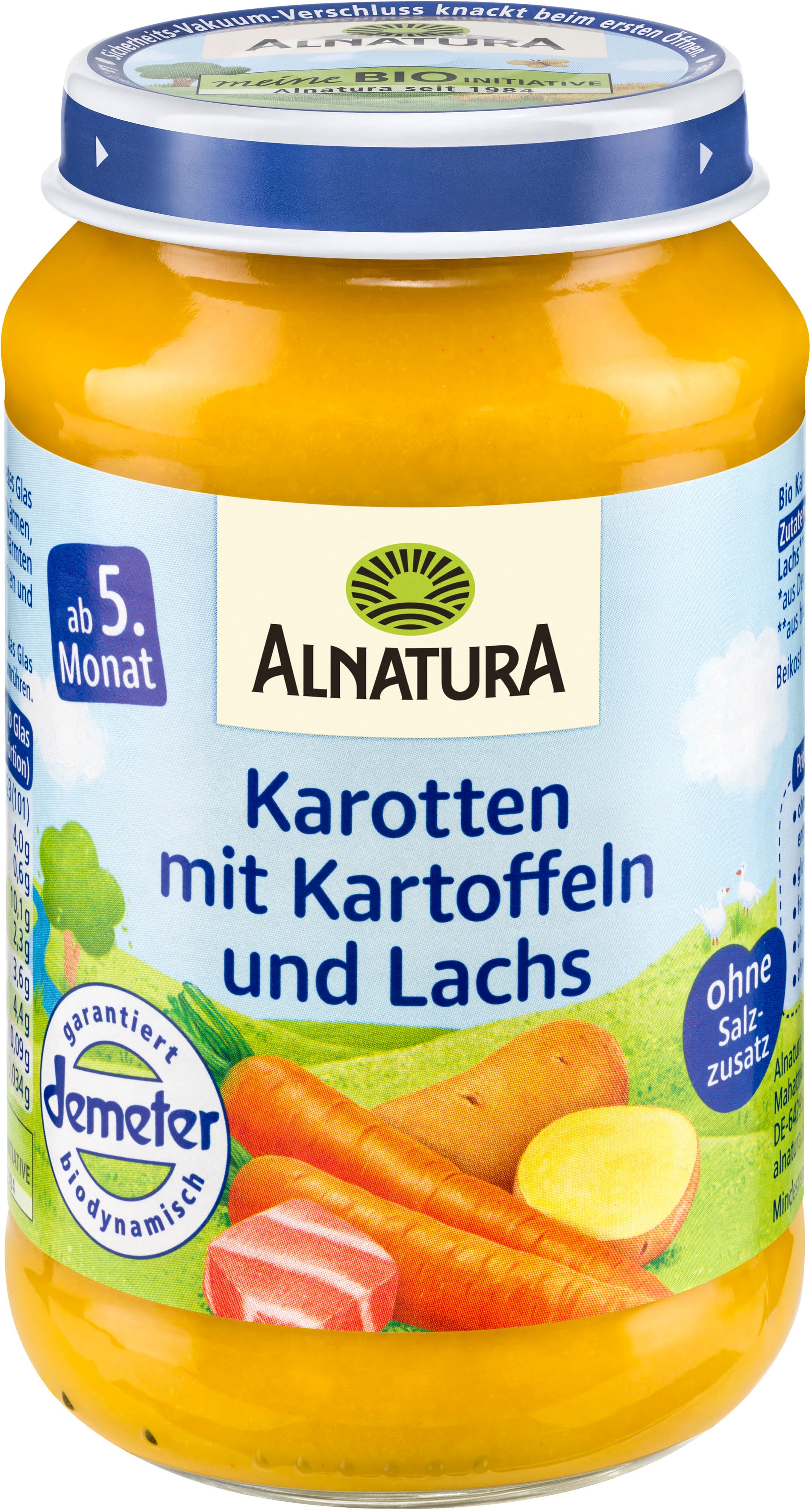 Alnatura Bio Karotten mit Kartoffeln & Lachs Babygläschen