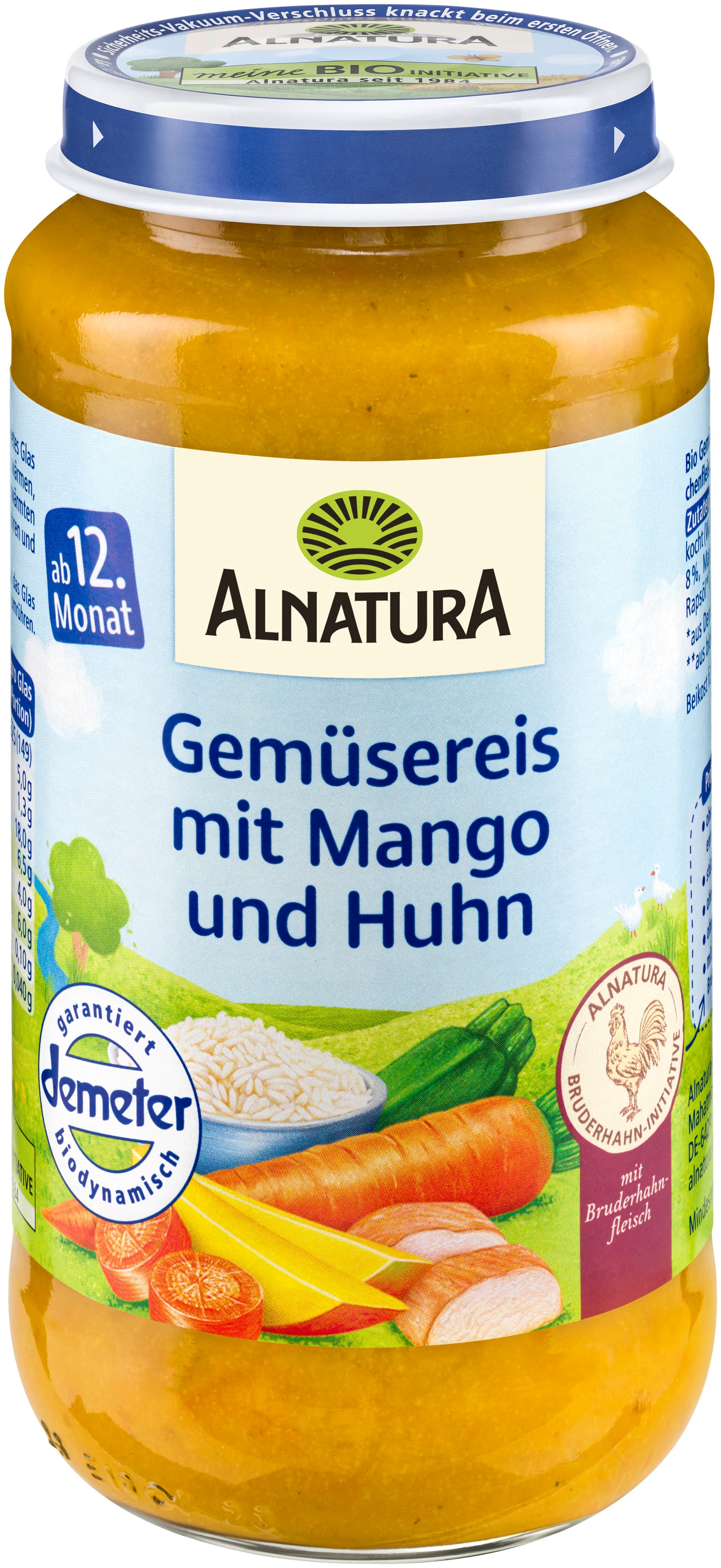 Alnatura Bio Gemüsereis mit Huhn, Babygläschen (ab 12. Mon.)