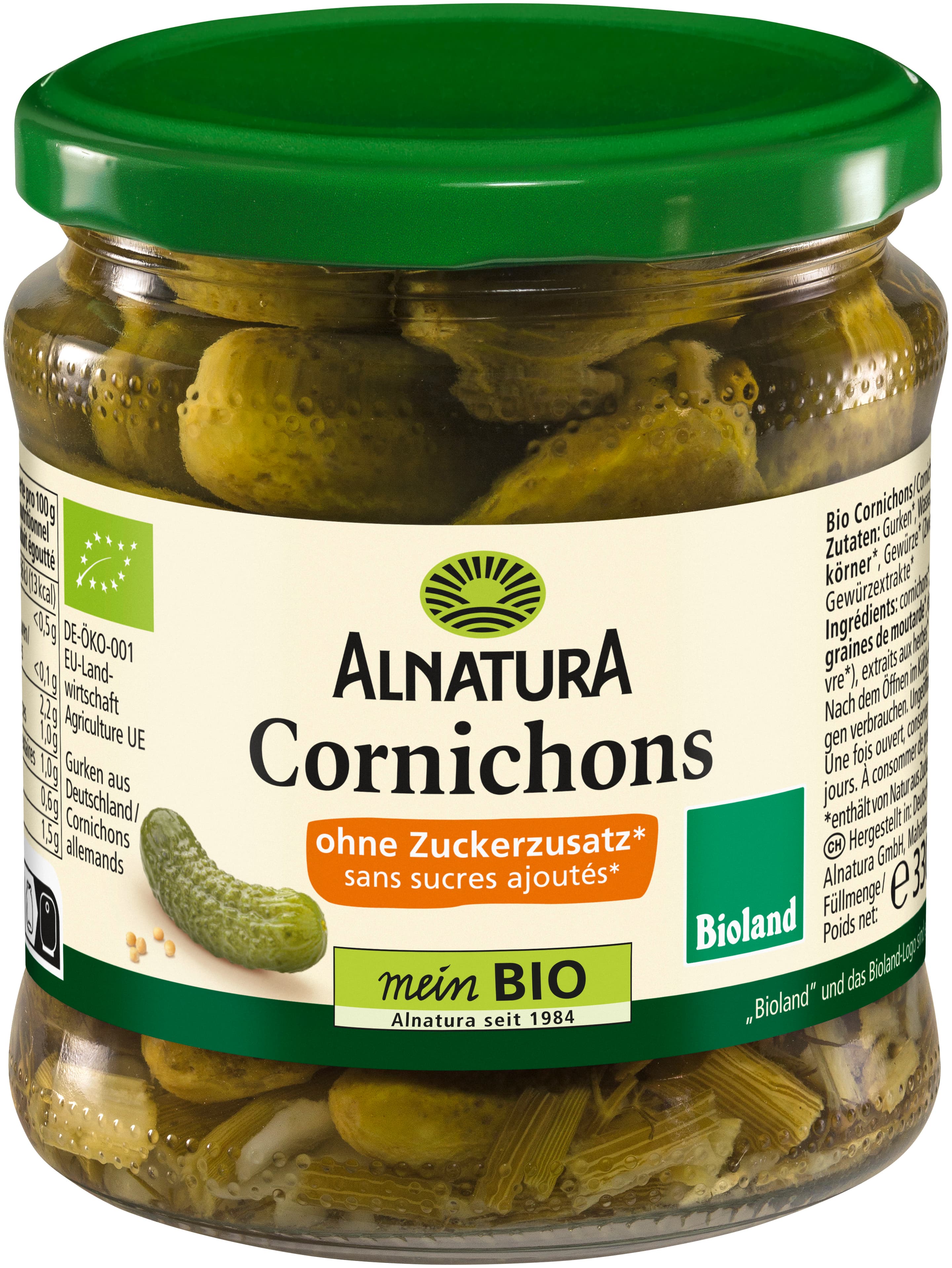 Alnatura Bioland-Cornichons ungesüßt