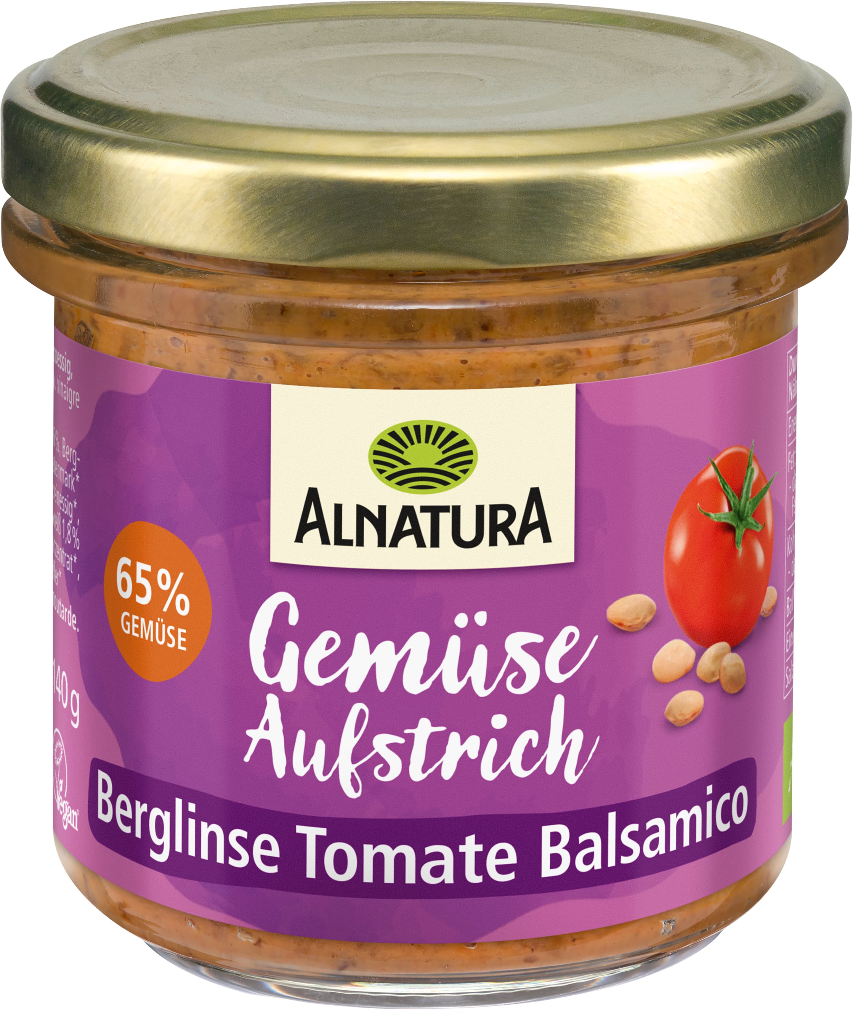 Crema para untar de lentejas de montaña, tomate y vinagre balsámico Alnatura Organic