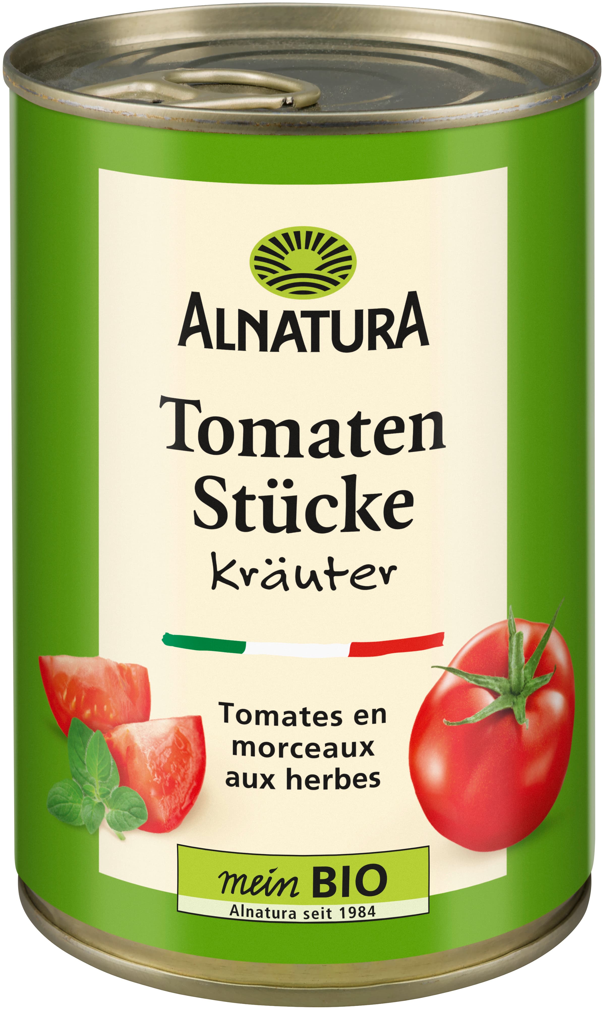 Alnatura Bio Tomatenstücke Kräuter, Dose