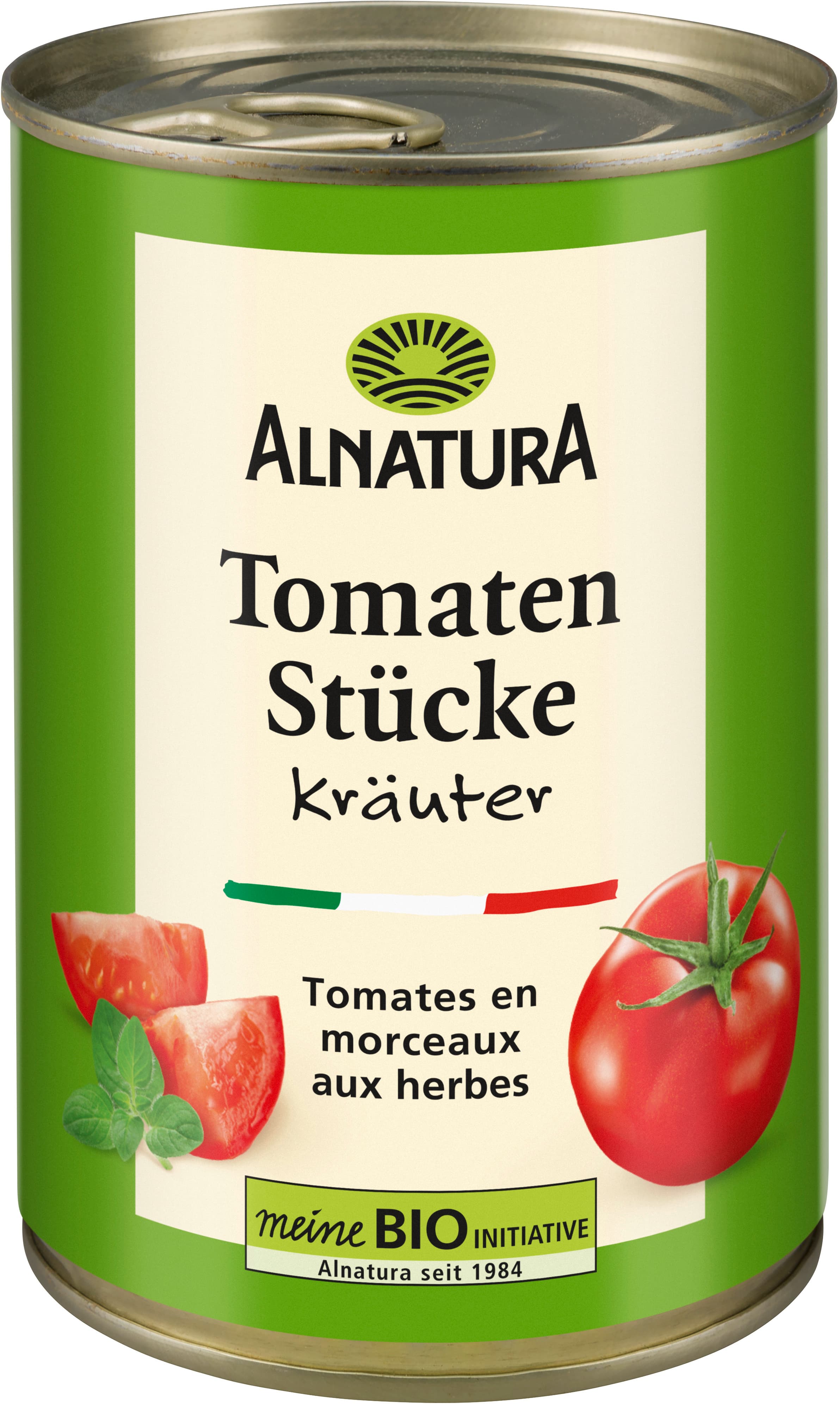 Alnatura Bio Tomatenstücke Kräuter, Dose