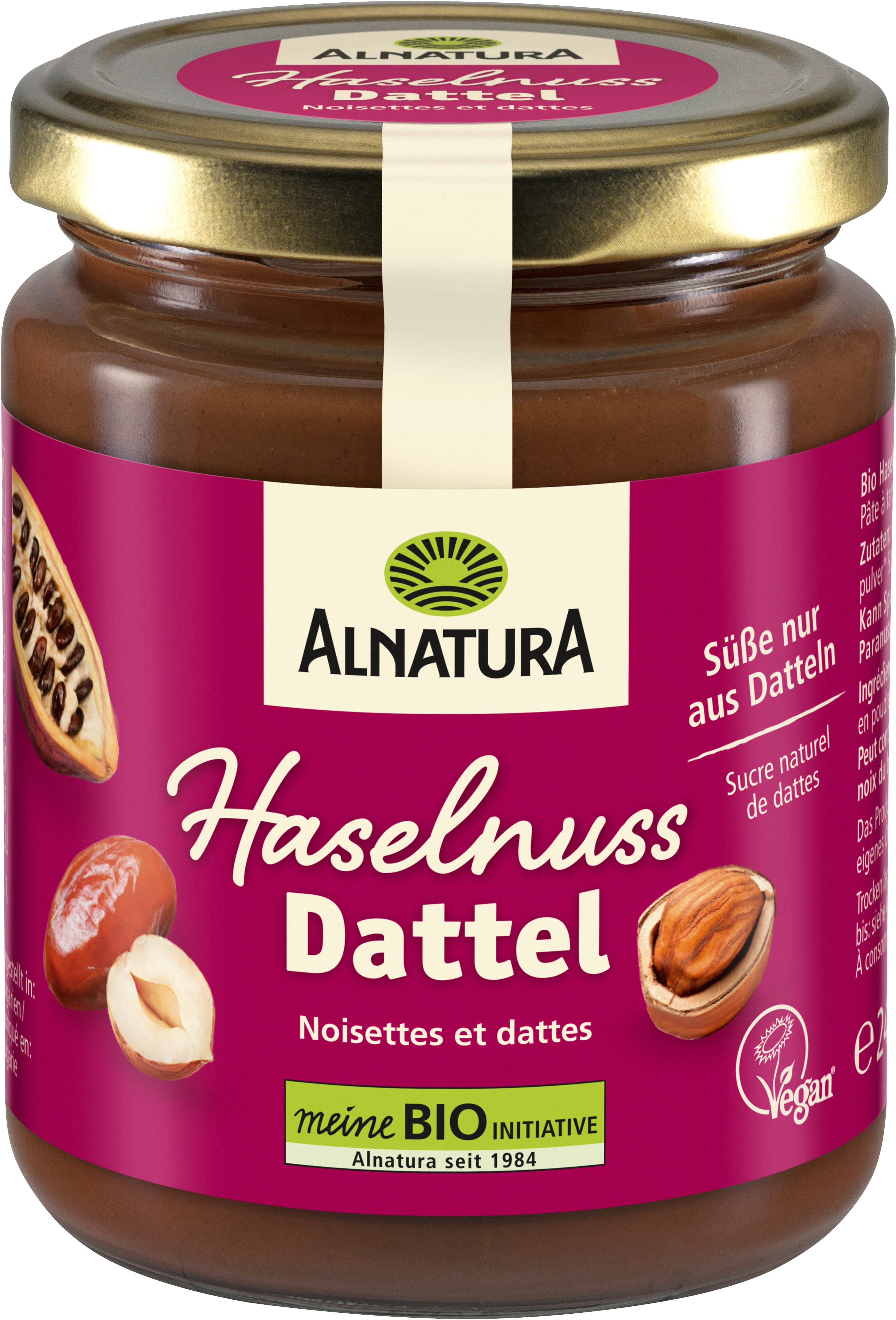 Crema de avellanas y dátiles Alnatura orgánica 240 g