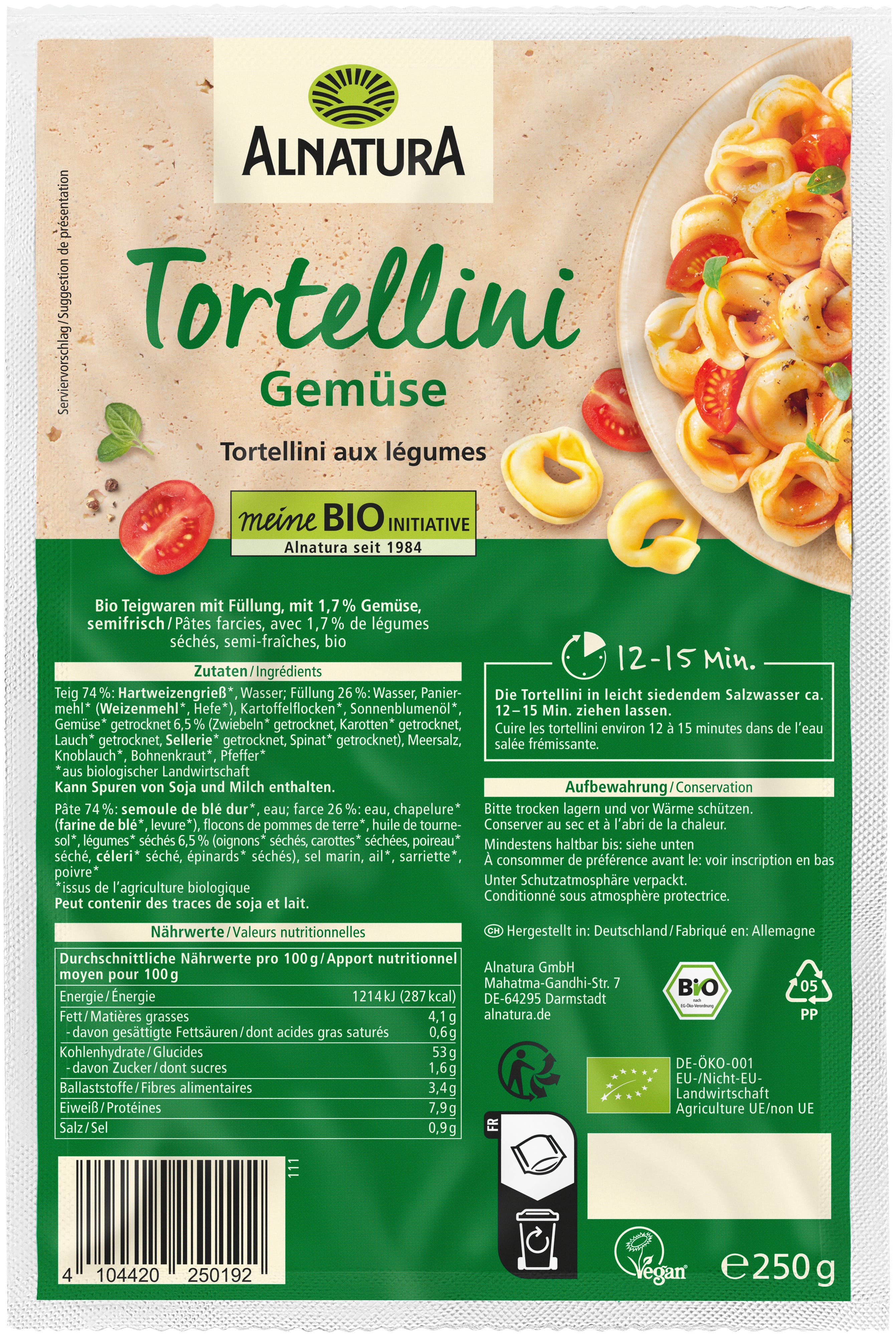 Alnatura Bio Tortellini Gemüse