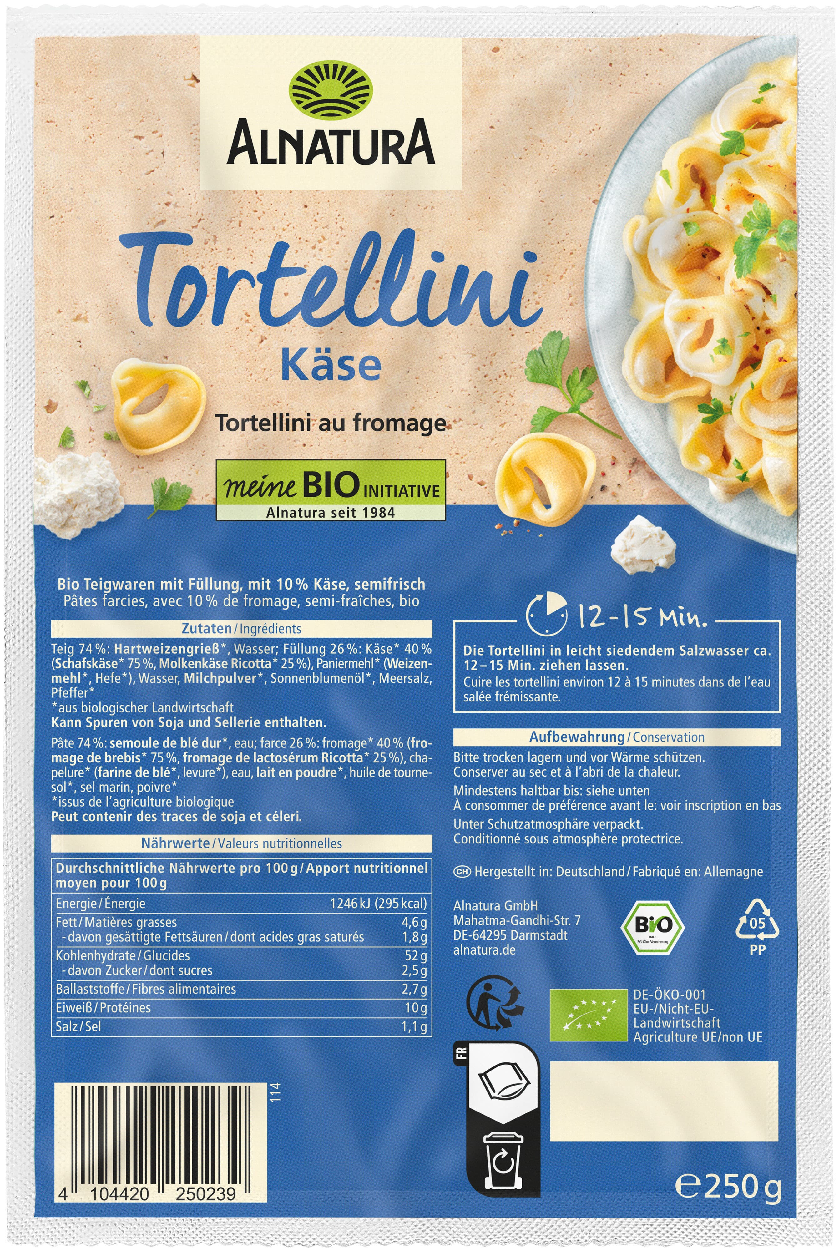 Alnatura Bio Tortellini Käse semi frisch