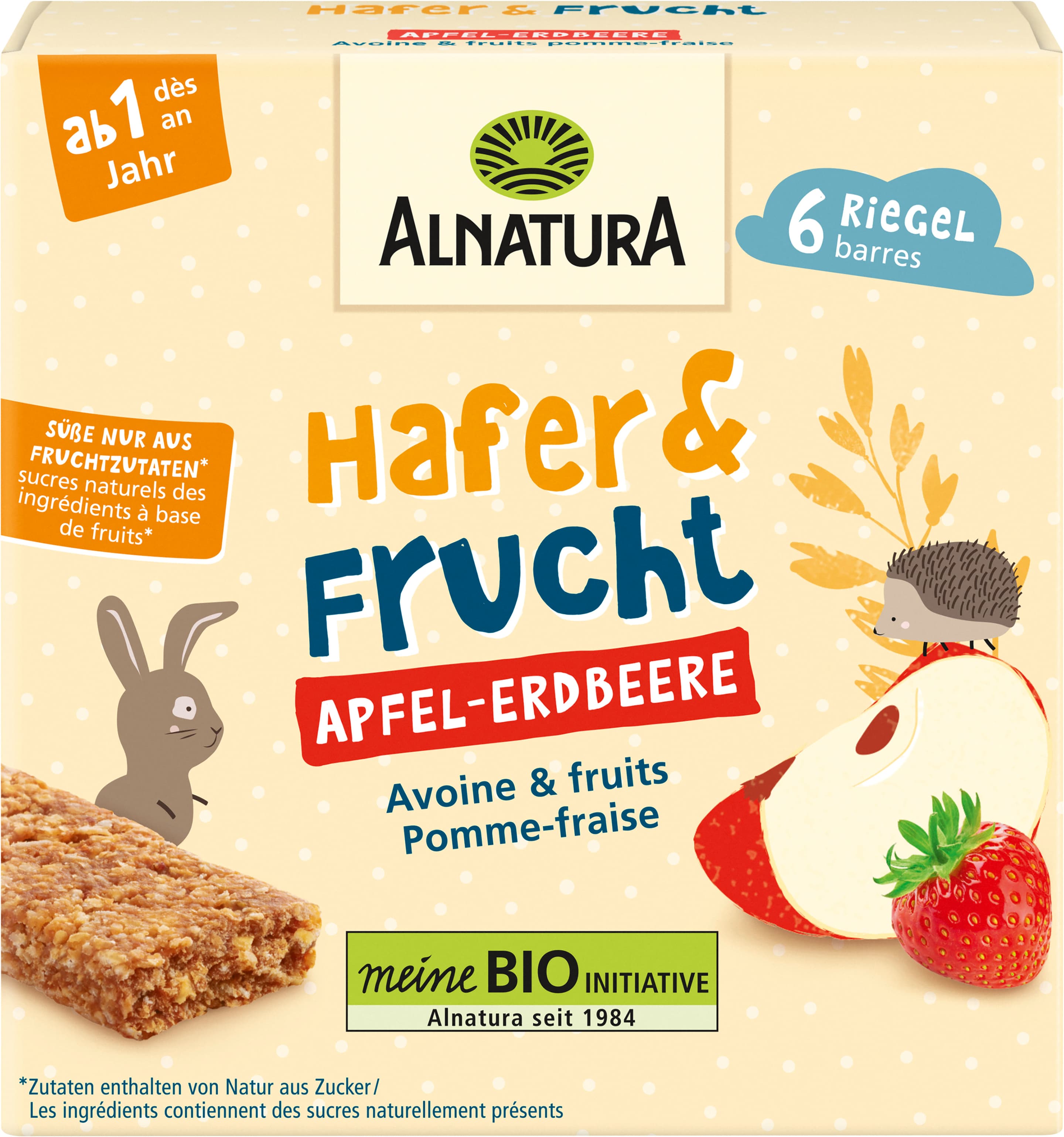 Alnatura Bio Hafer & Frucht Apfel-Erdbeere Fruchtriegel