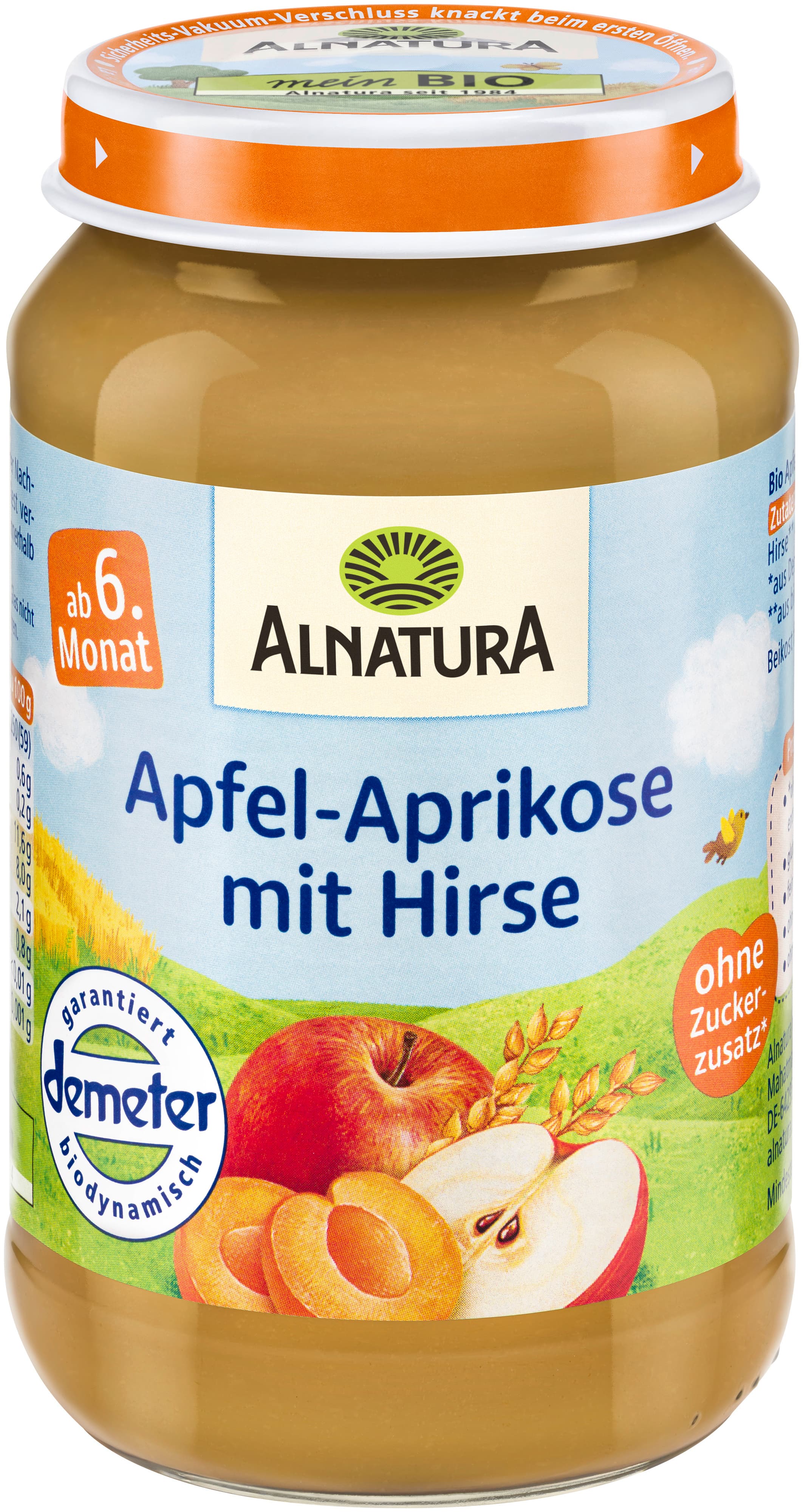 Alnatura Bio Apfel-Aprikose mit Hirse ab 6. Monat
