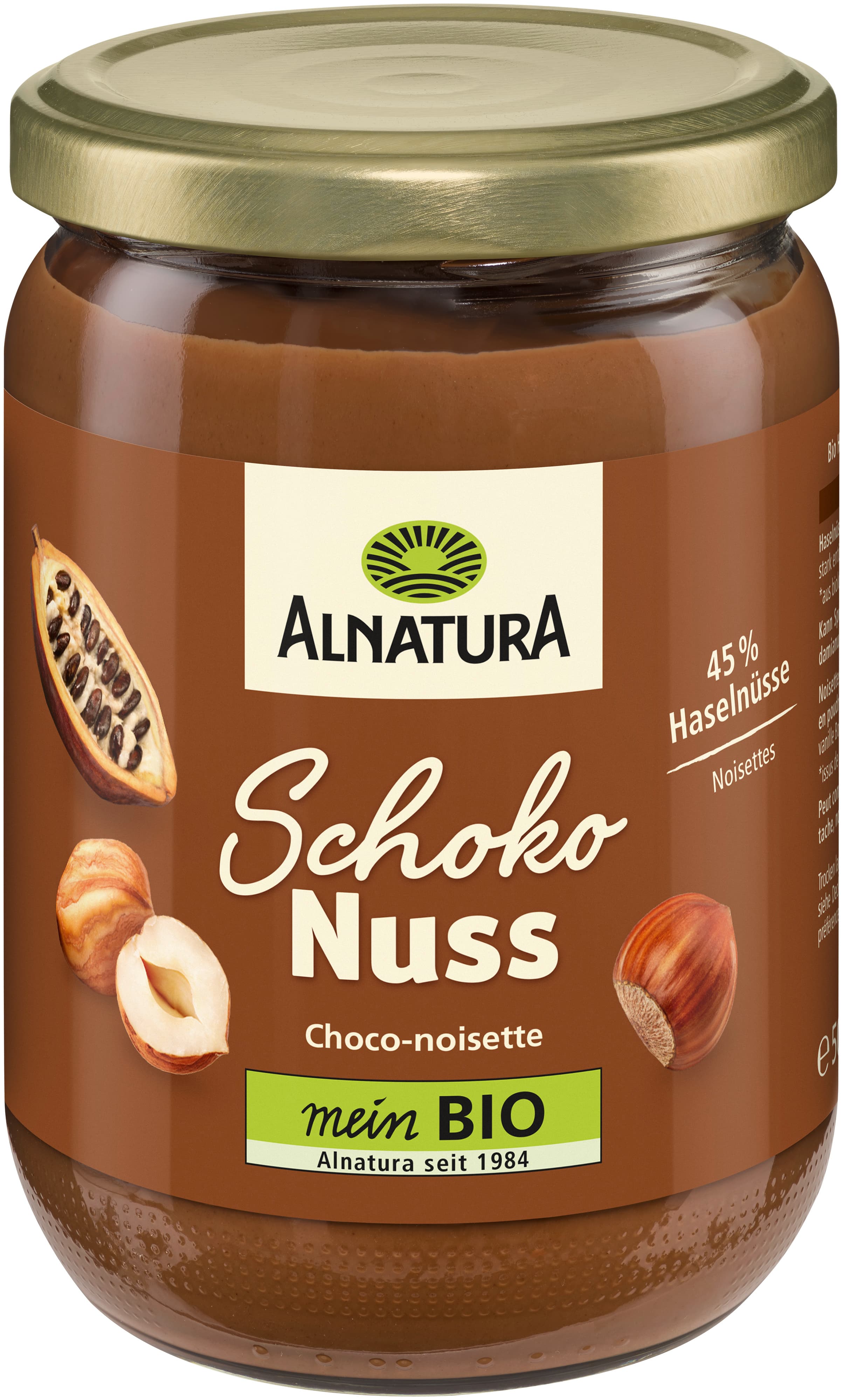 Crema de chocolate y nueces orgánica Alnatura