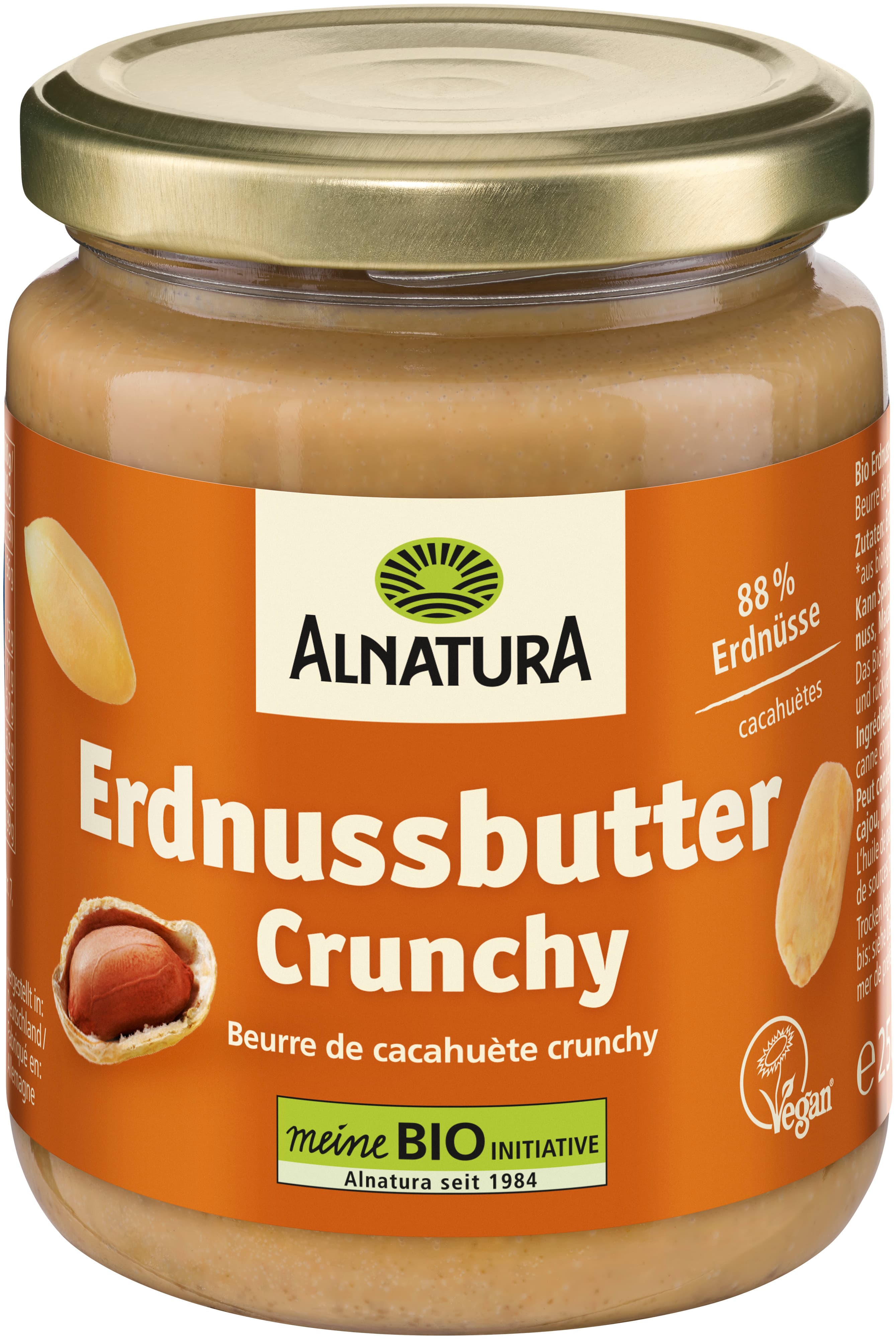 Mantequilla de cacahuete orgánica Alnatura con trozos de cacahuete