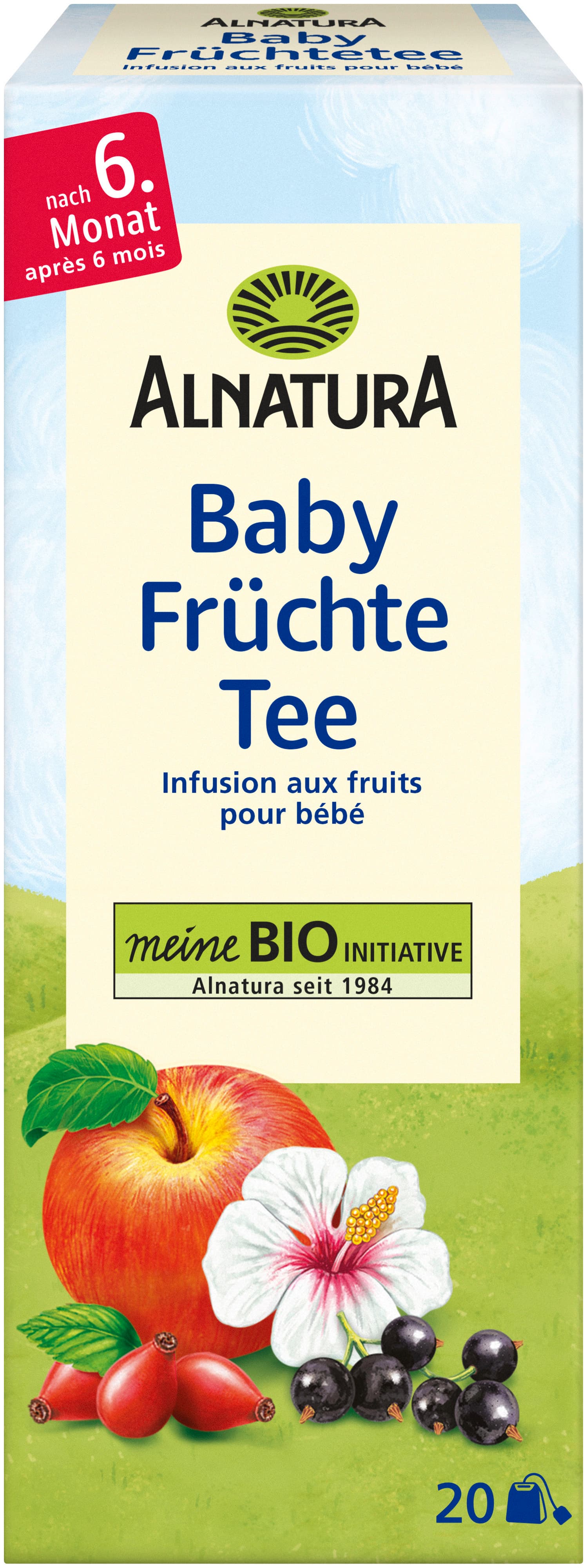 Alnatura Bolsitas de Tés e infusiones de Potitos de fruta orgánico para bebés 20x2g 40g (A partir de los 6 meses)