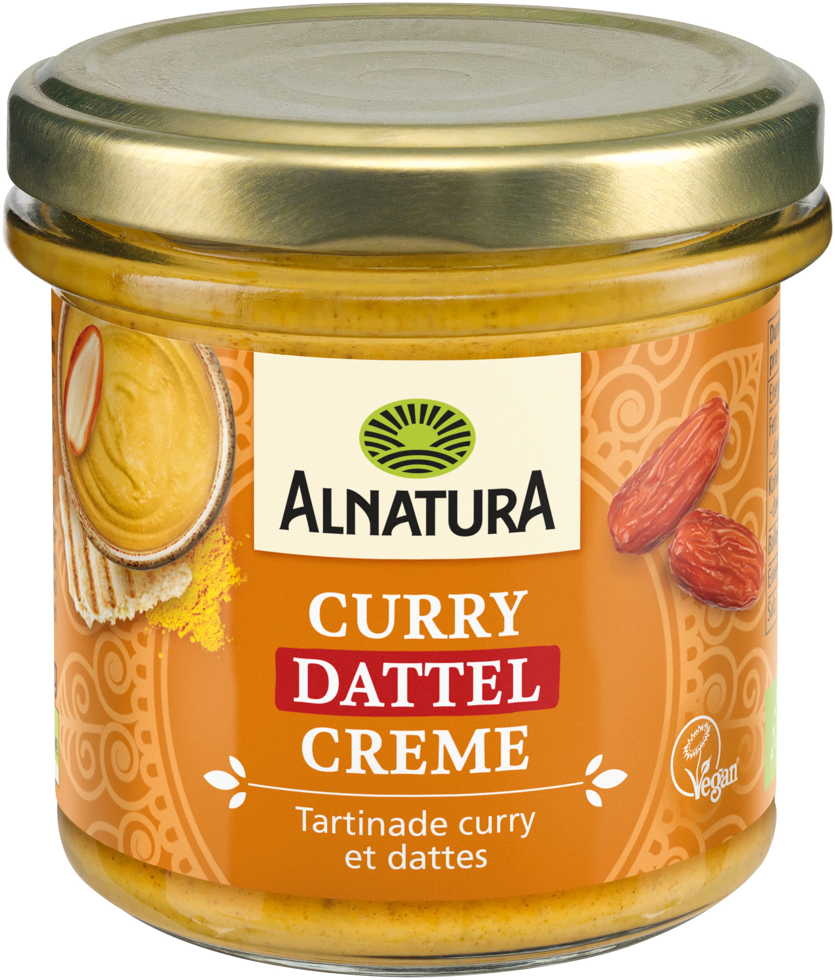 Crema de dátiles y curry orgánica Alnatura