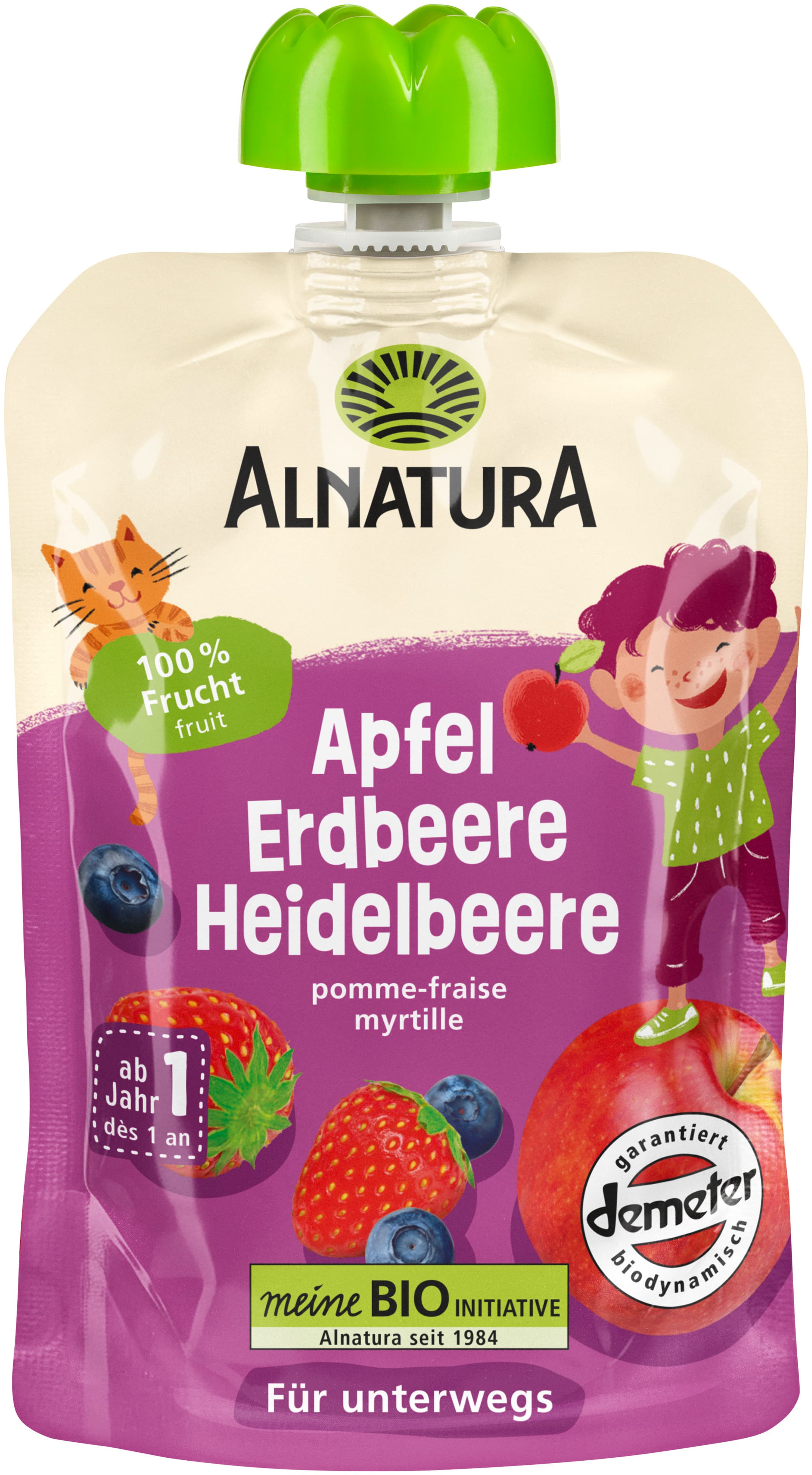 Alnatura Bio Quetschbeutel Apfel-Erdbeere-Heidelbeere