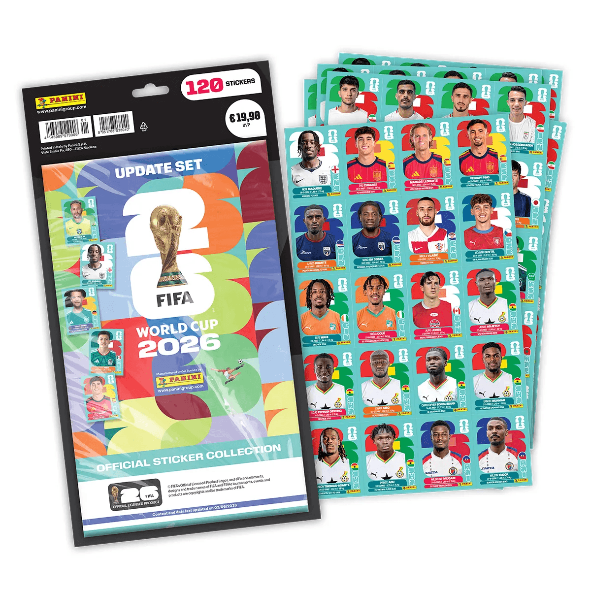 Panini FIFA World Cup 2026™ Stickerkollektion Update Set mit 120 Spielerstickern
