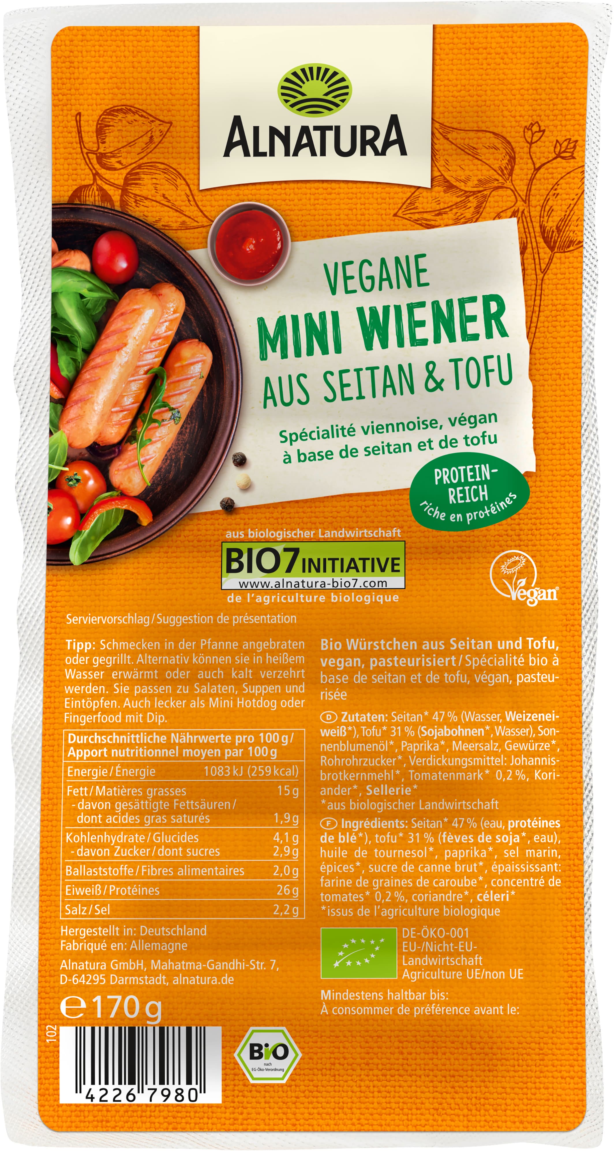 Alnatura Bio Mini-"Wiener"vegan, haltbar
