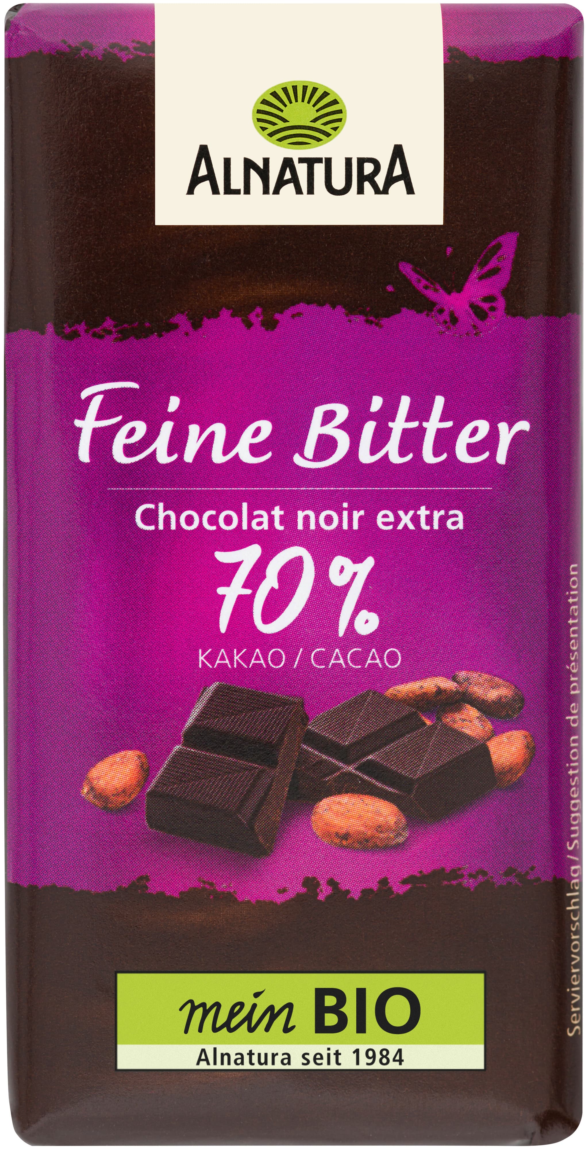 Alnatura Bio Schokotäfelchen Feine Bitter, Mini