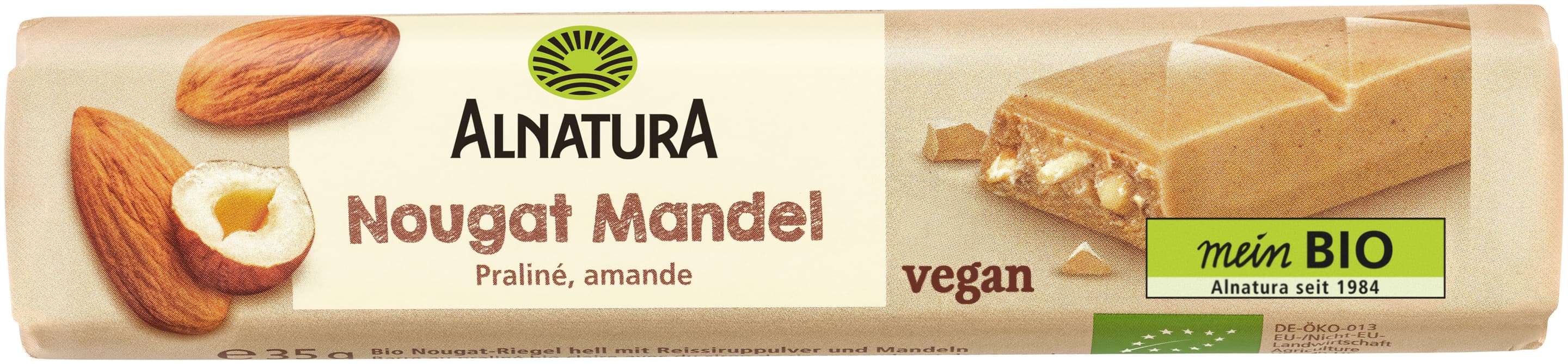 Alnatura Bio Nougat & Mandel Riegel vegan