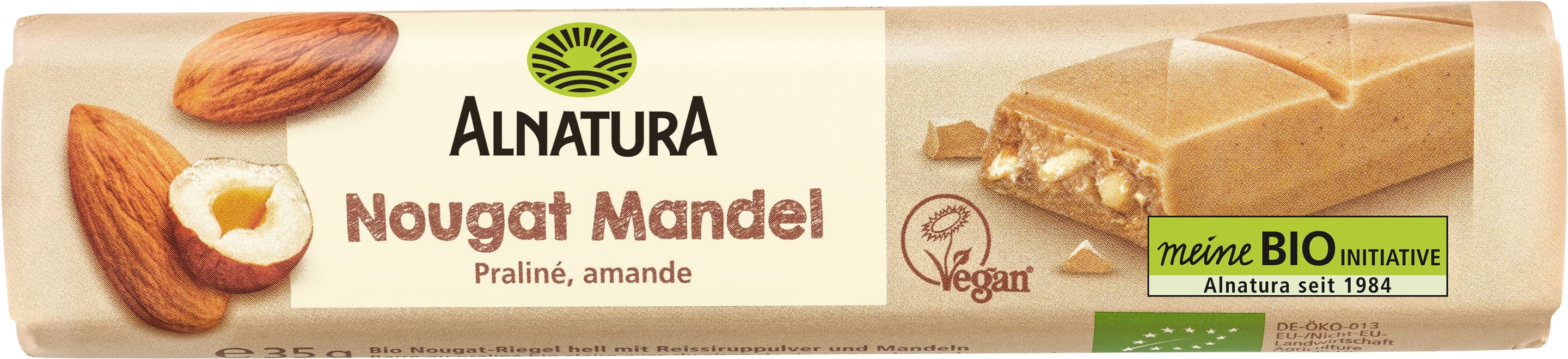 Alnatura Bio Nougat & Mandel Riegel vegan