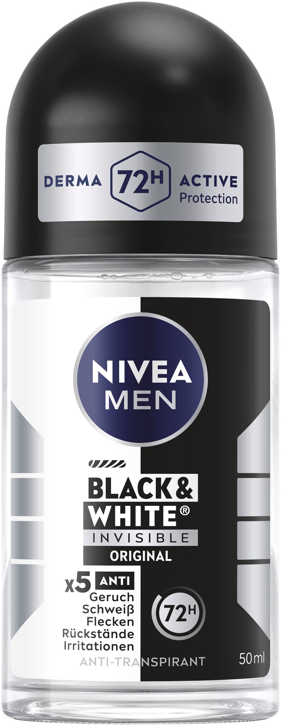 NIVEA MEN Deo Roll-On Black+White Invisible Original Anti-Transpirant