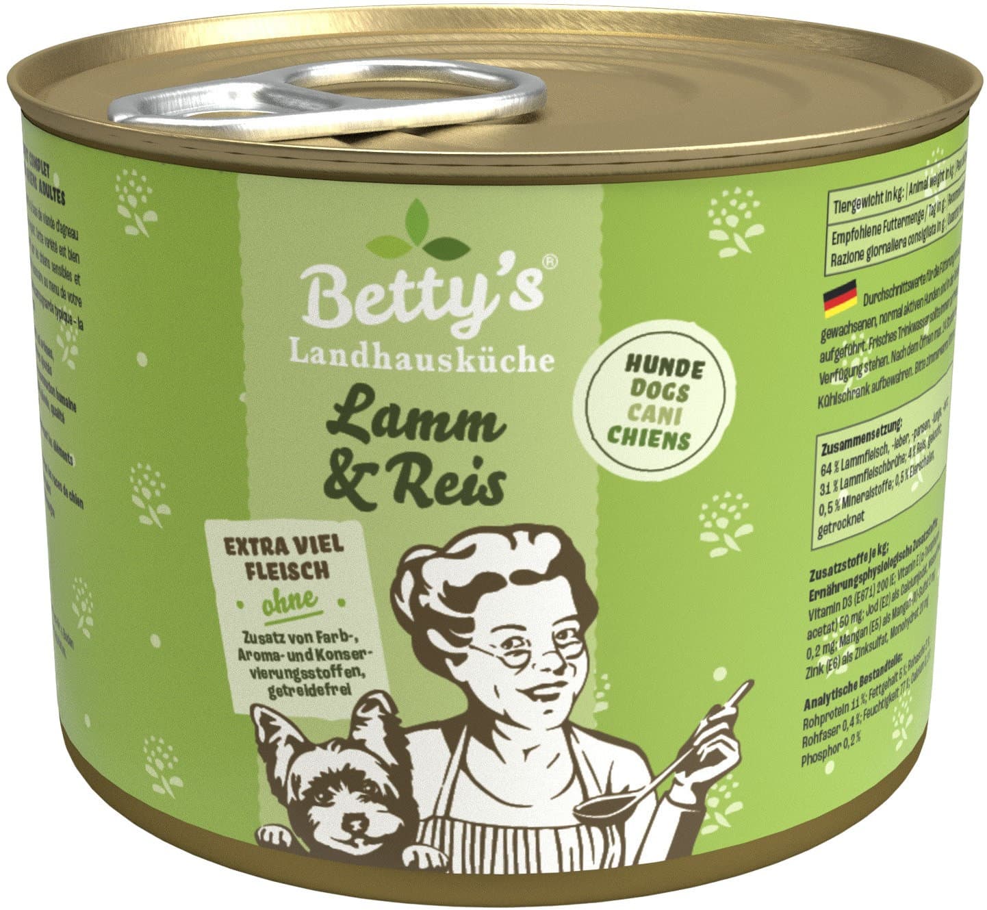 Betty's Landhausküche Hundenassfutter Lamm & Reis